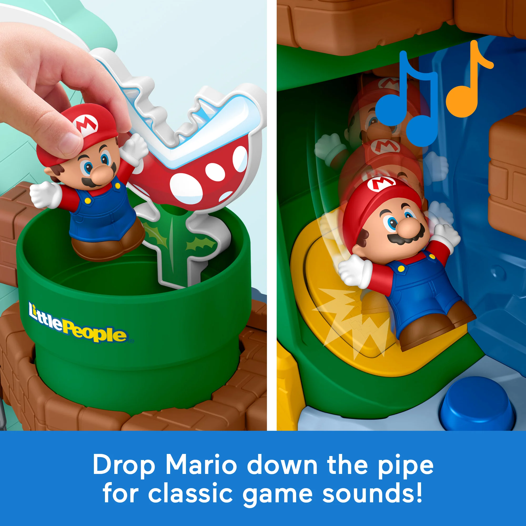 Fisher-Price Little People My Mario Adventure Playset, Musical Toddler Toy With 2 Figures - Image 3