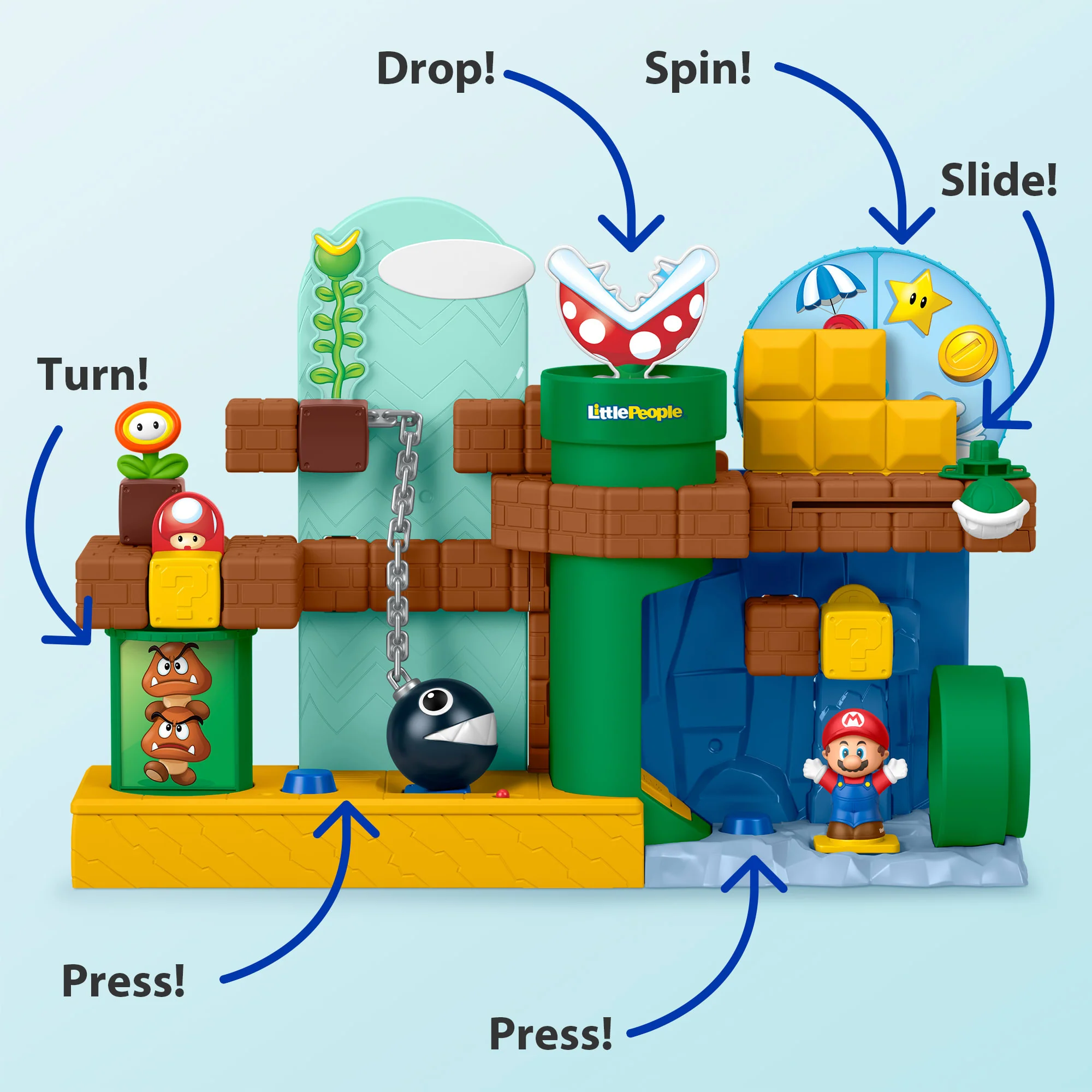 Fisher-Price Little People My Mario Adventure Playset, Musical Toddler Toy With 2 Figures - Image 5