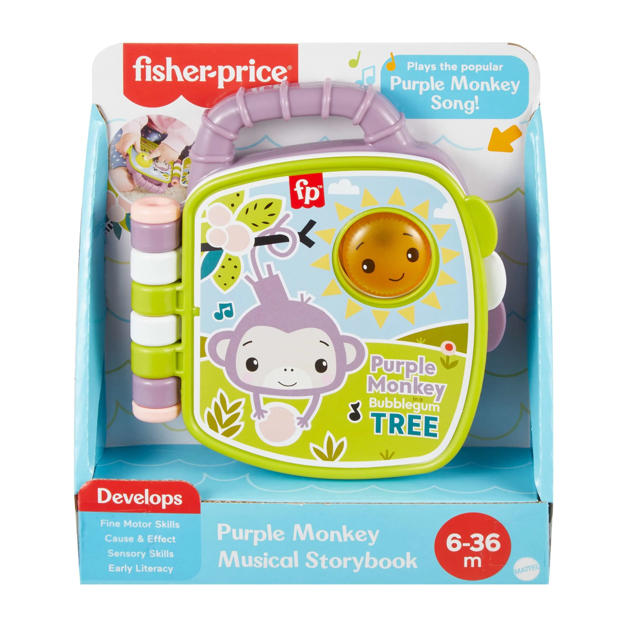 Fisher-Price  Livre Interactif Singe Violet, Avec Lumières et Sons - Image 6