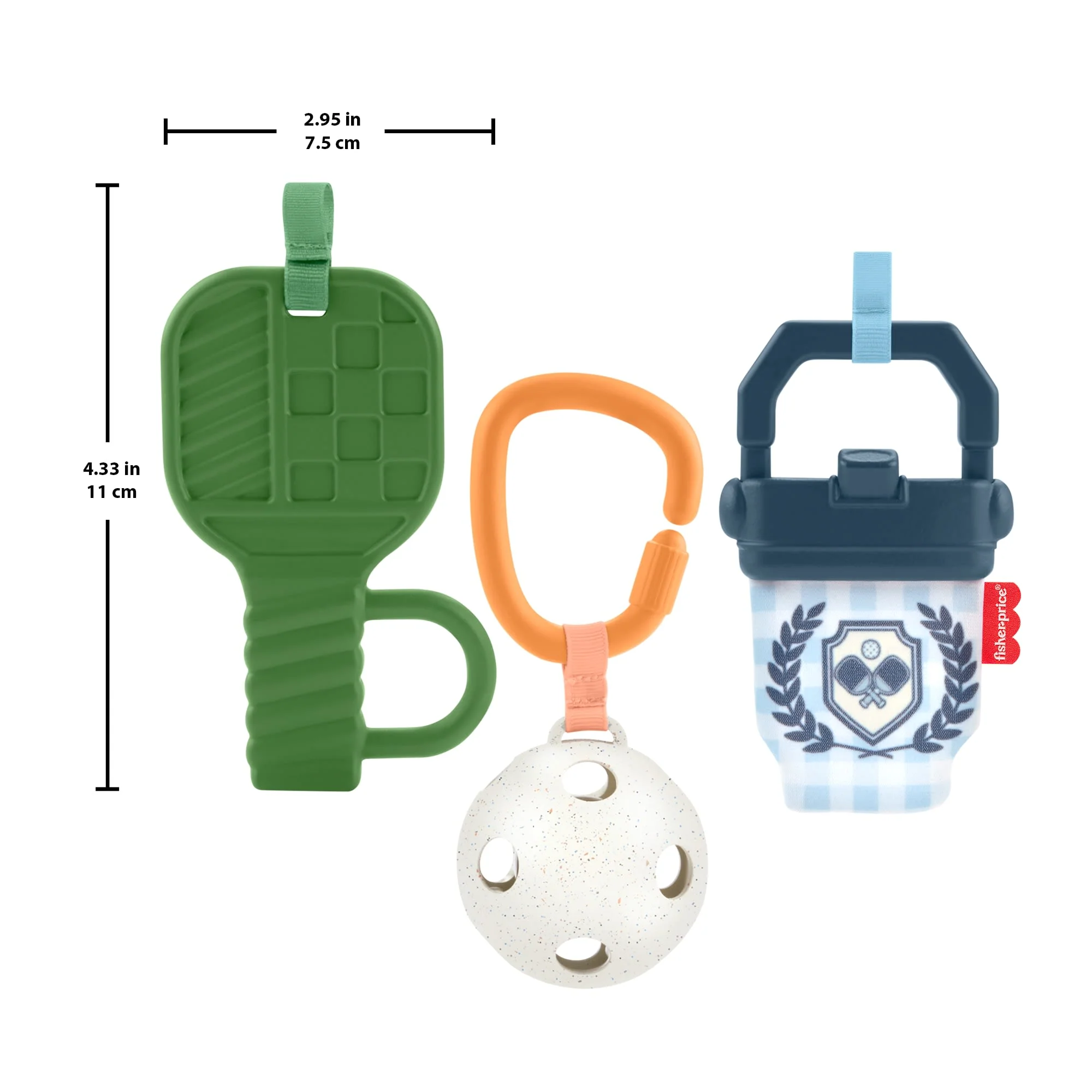 Fisher-Price Mini Me Moments Let's Play Pickleball Set, 3 Sports-Themed Baby Toys For Sensory Play - Image 6