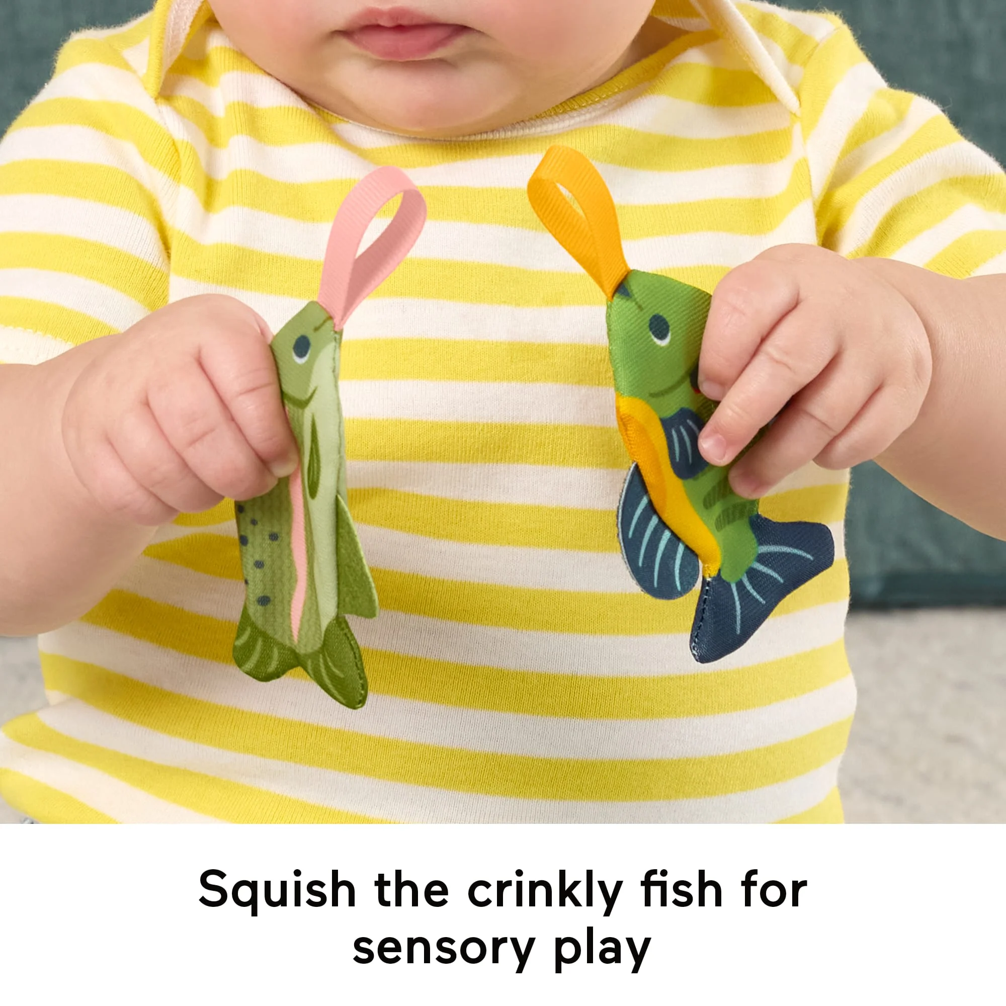 Fisher-Price Mini Me Moments Reel Fun Fishing Gift Set, 4 Baby Toys For Newborn Sensory Play - Image 4