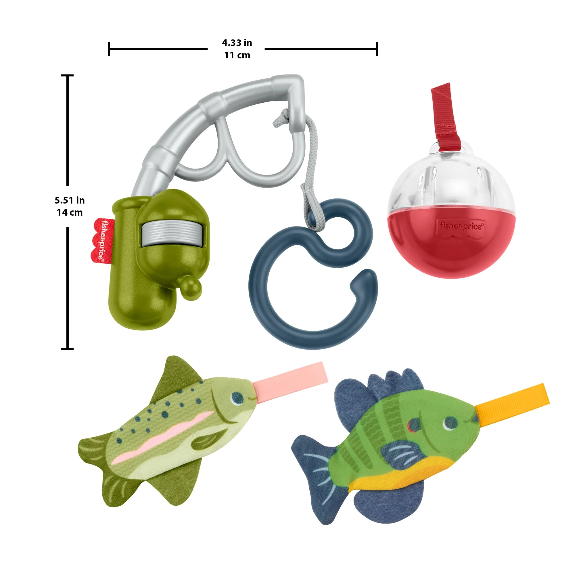 Fisher-Price Mini Me Moments Reel Fun Fishing Gift Set, 4 Baby Toys For Newborn Sensory Play - Image 6