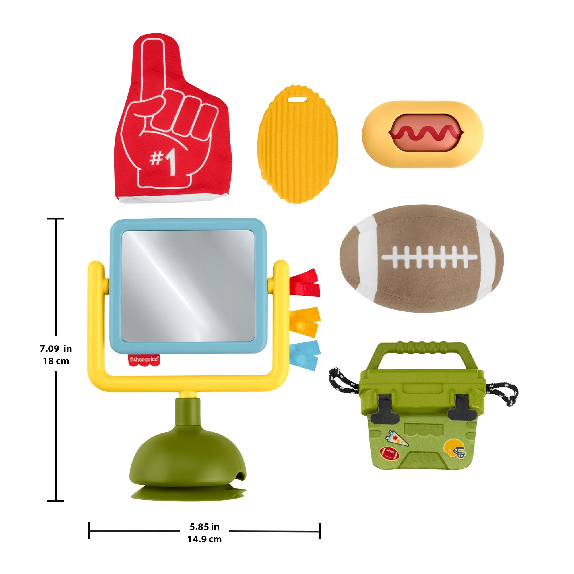 Fisher-Price Mini Me Moments Tiny Tailgater Set, 6-Piece Baby Sensory Activity Toys - Image 6