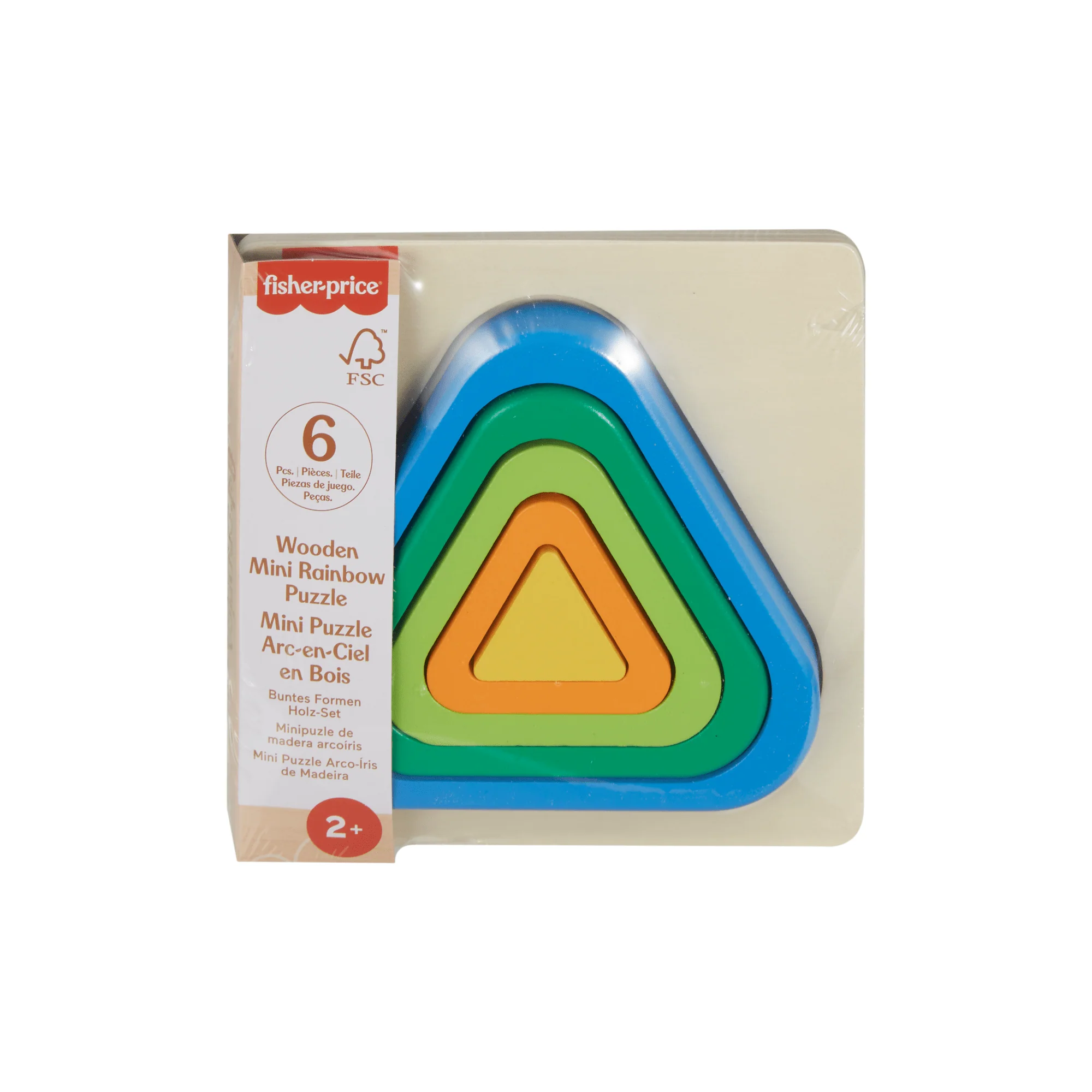 Fisher-Price  Mini Puzzle Arc-en-Ciel en Bois  Triangle, 5Éléments - Image 5