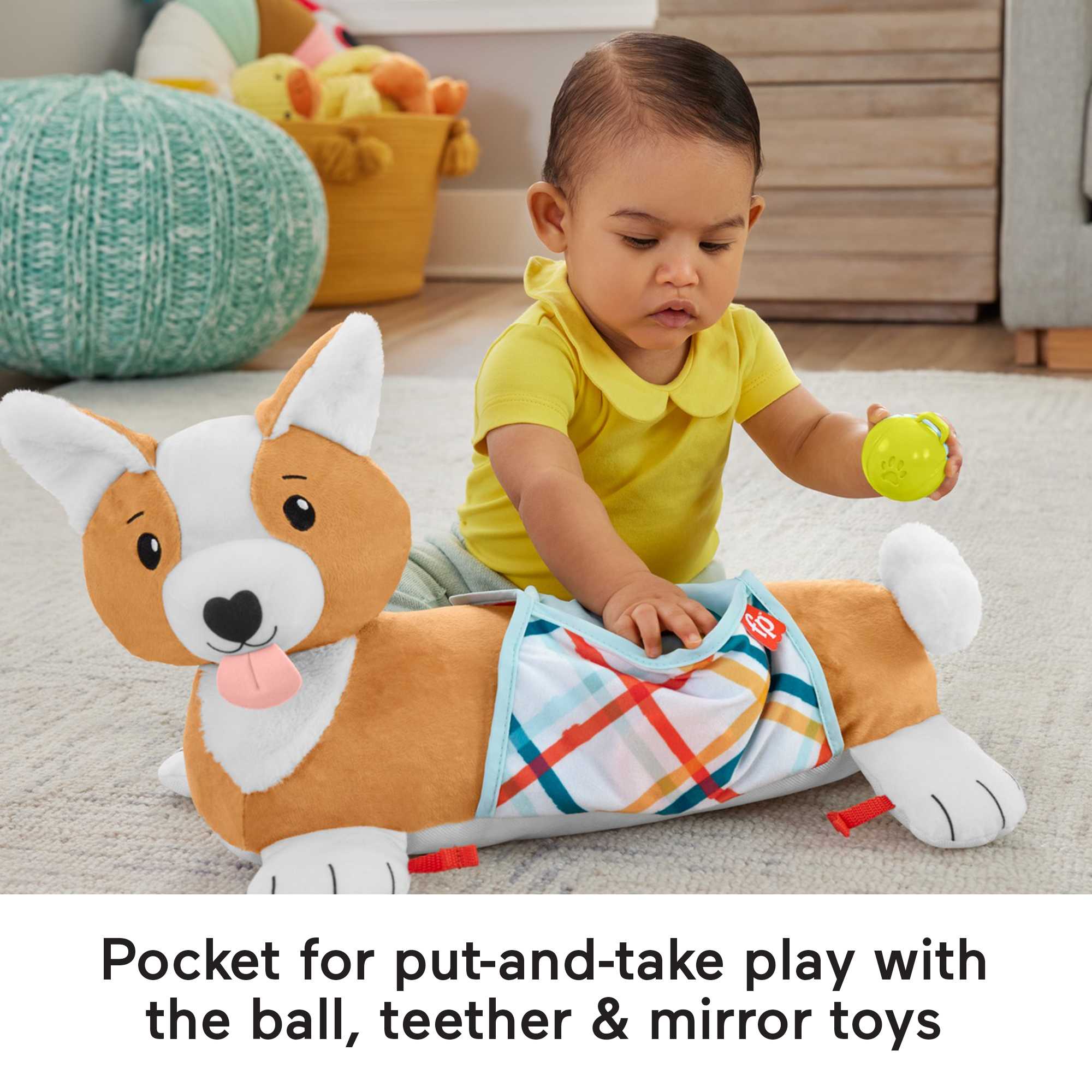 Fisher-Price Mon Coussin Chiot Tout Rond 3 en 1, dentition, Jouets - Image 3