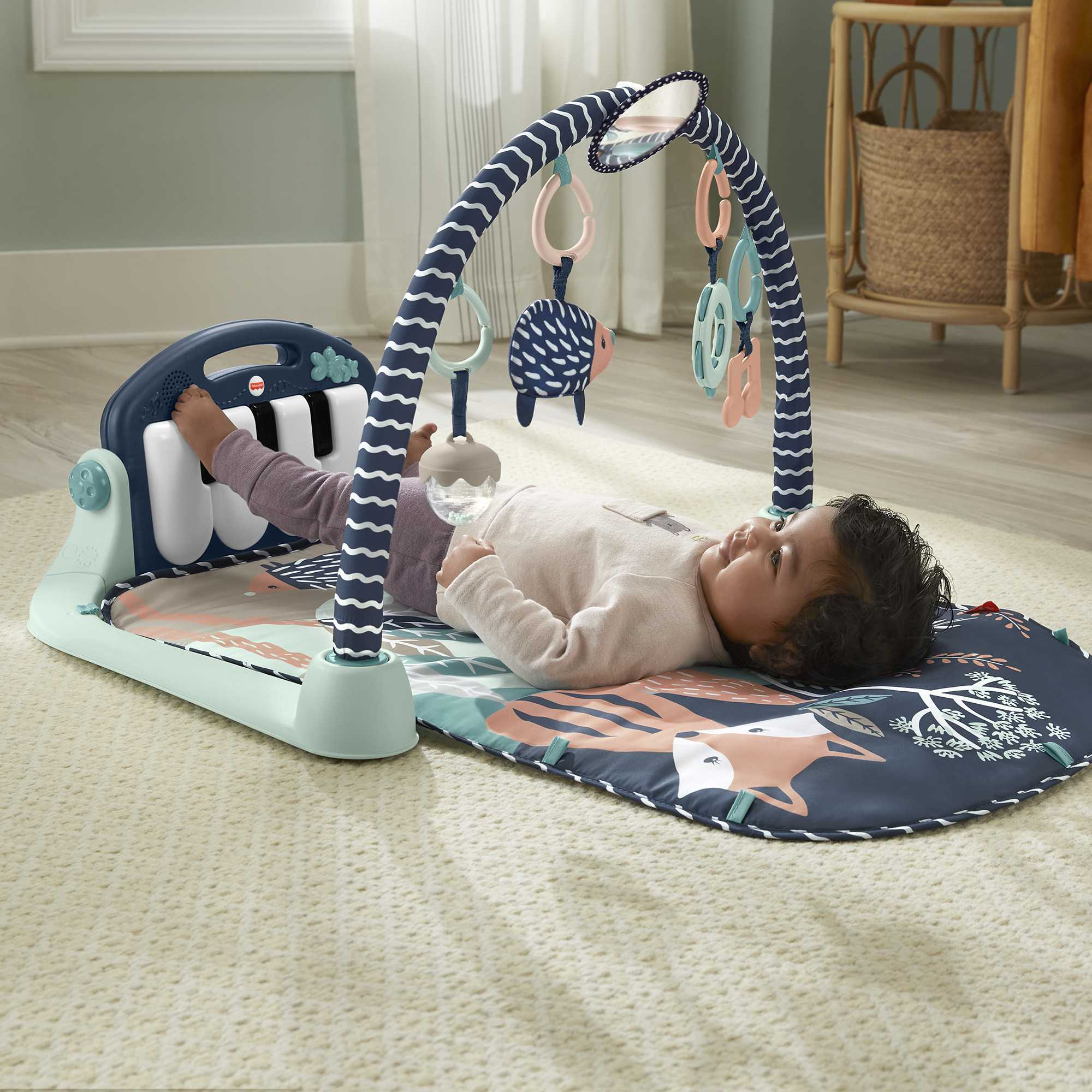 Fisher-Price Tapis D’Activités Pour Bébé, Piano, Jouets, Faon Marine - Image 2