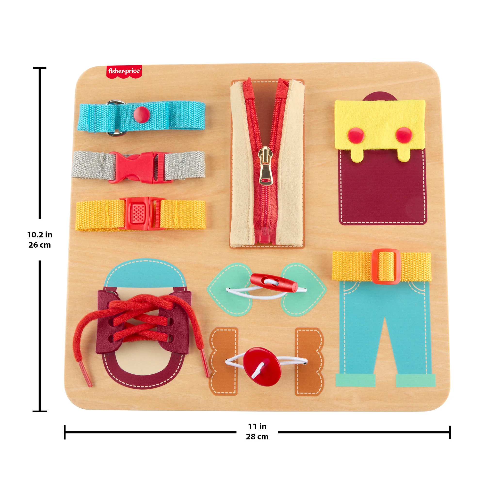 Fisher-Price Montessori Wooden Dressing Busy Board Learning Activity For Kids - Image 5