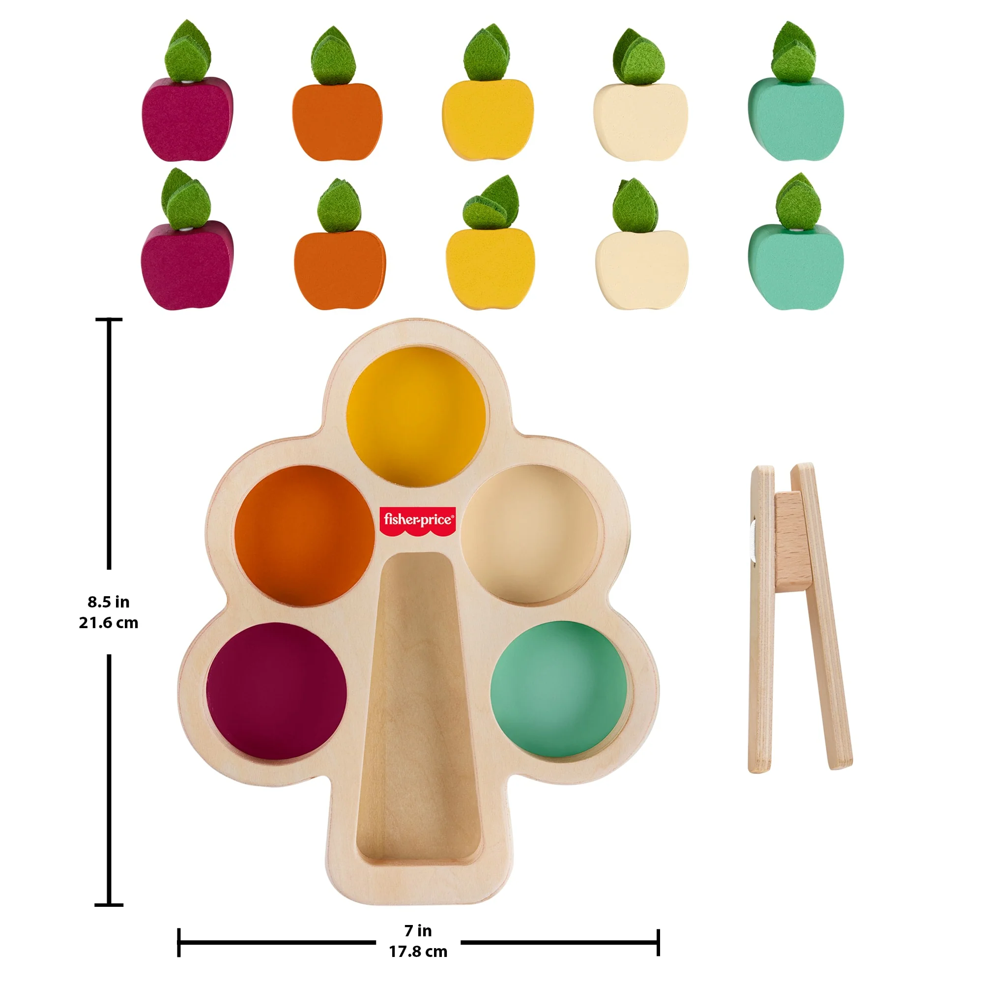 Fisher-Price Montessori Wooden Sorting Tree, Learning Toy & Play Tips For Toddlers, 12 Wood Pieces - Image 5