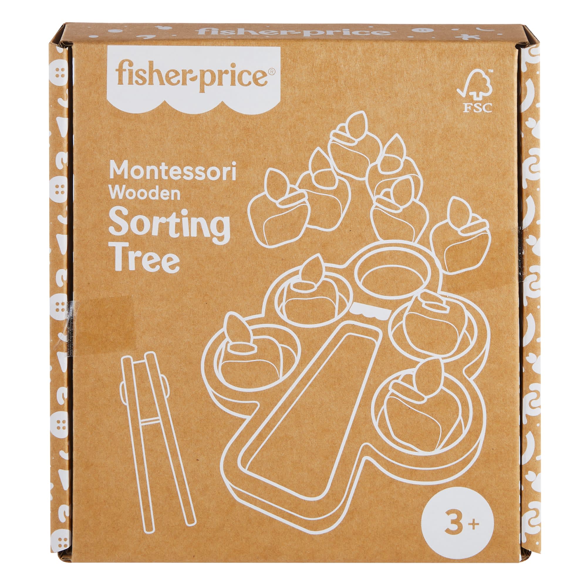 Fisher-Price Montessori Wooden Sorting Tree, Learning Toy & Play Tips For Toddlers, 12 Wood Pieces - Image 6