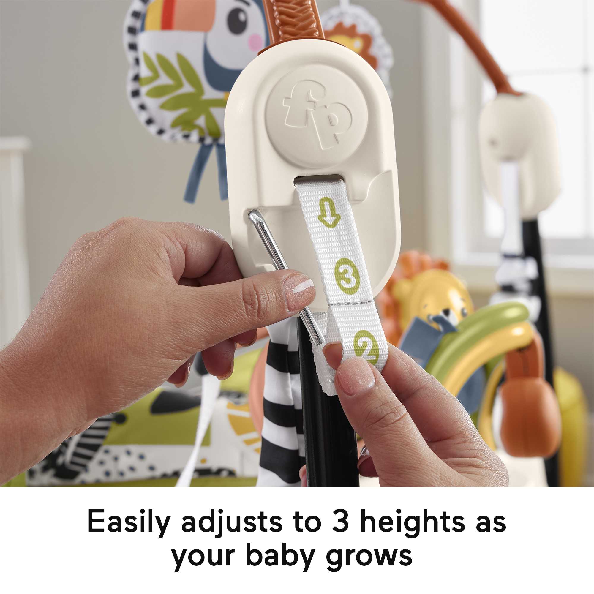 Fisher-Price Jumperoo Baby Activity Center With Lights Music And Sounds, Palm Paradise - Image 5