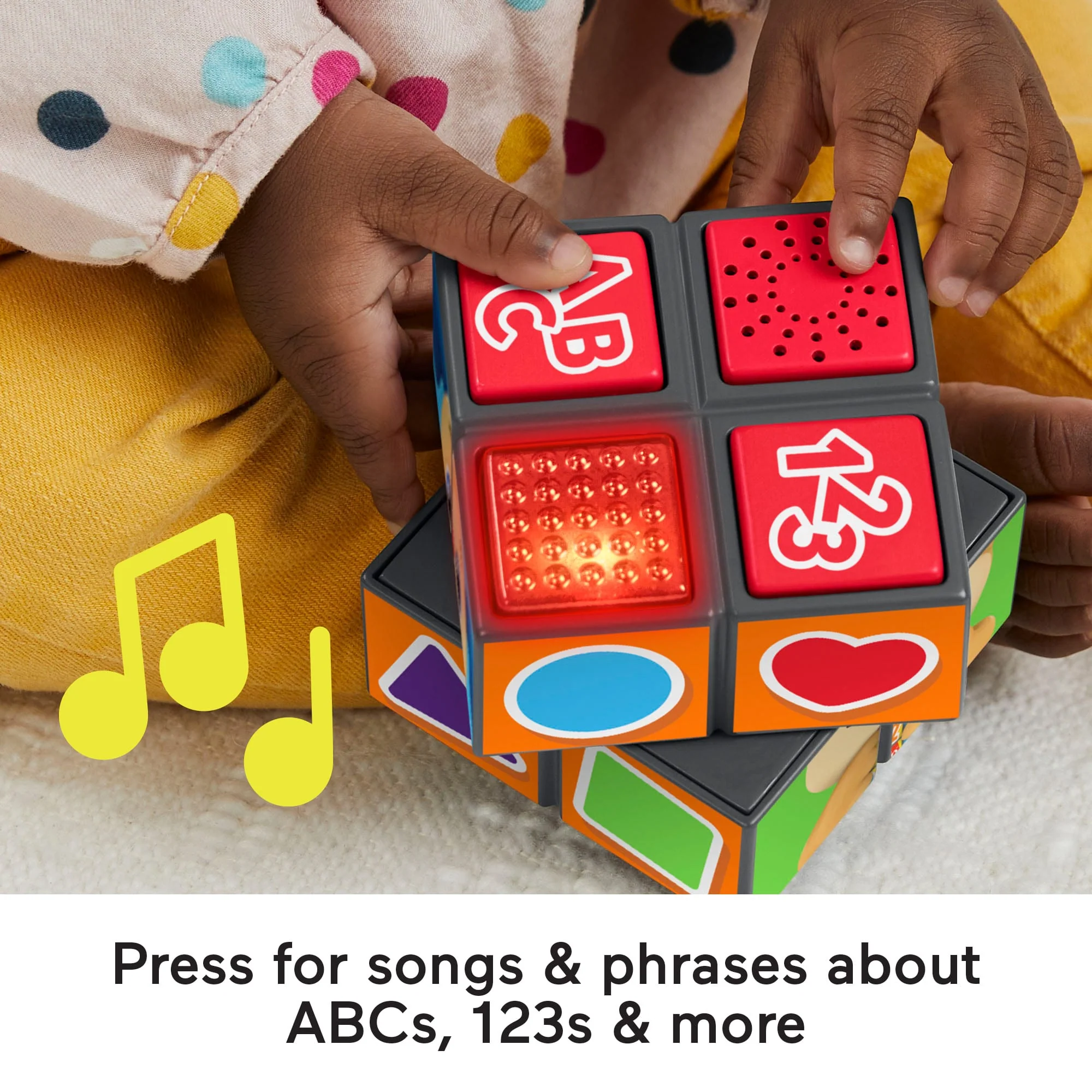 Fisher-Price Laugh & Learn Puppy's Activity Cube Electronic Learning Toy For Baby & Toddler - Image 3