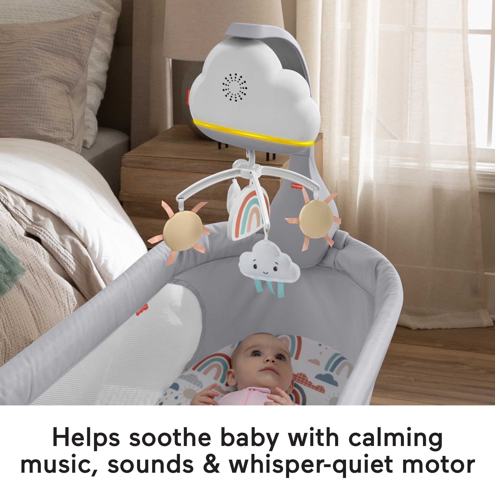 Fisher-Price Rainbow Showers Bassinet To Bedside Mobile - Image 4