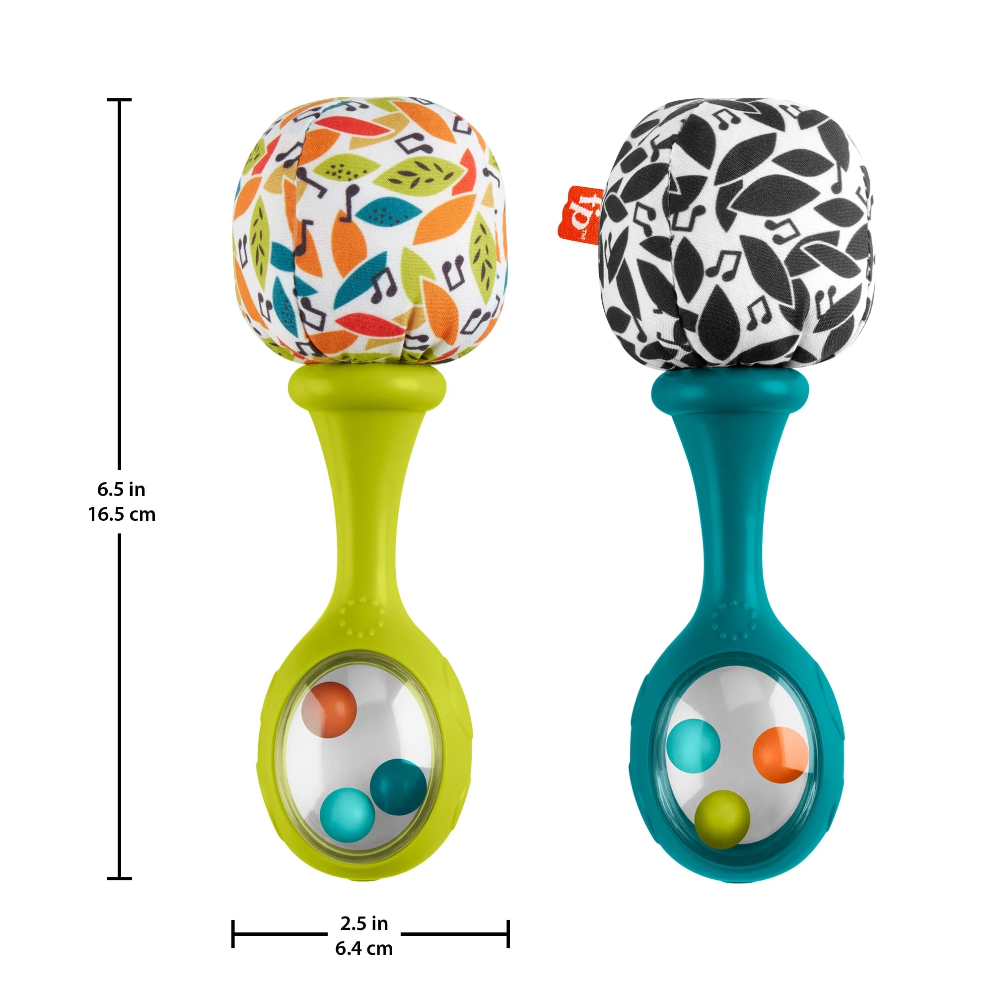 Fisher-Price Rattle ‘n Rock Maracas Set Of 2 Baby Rattles, Newborn Toys, Neutral Colors - Image 3
