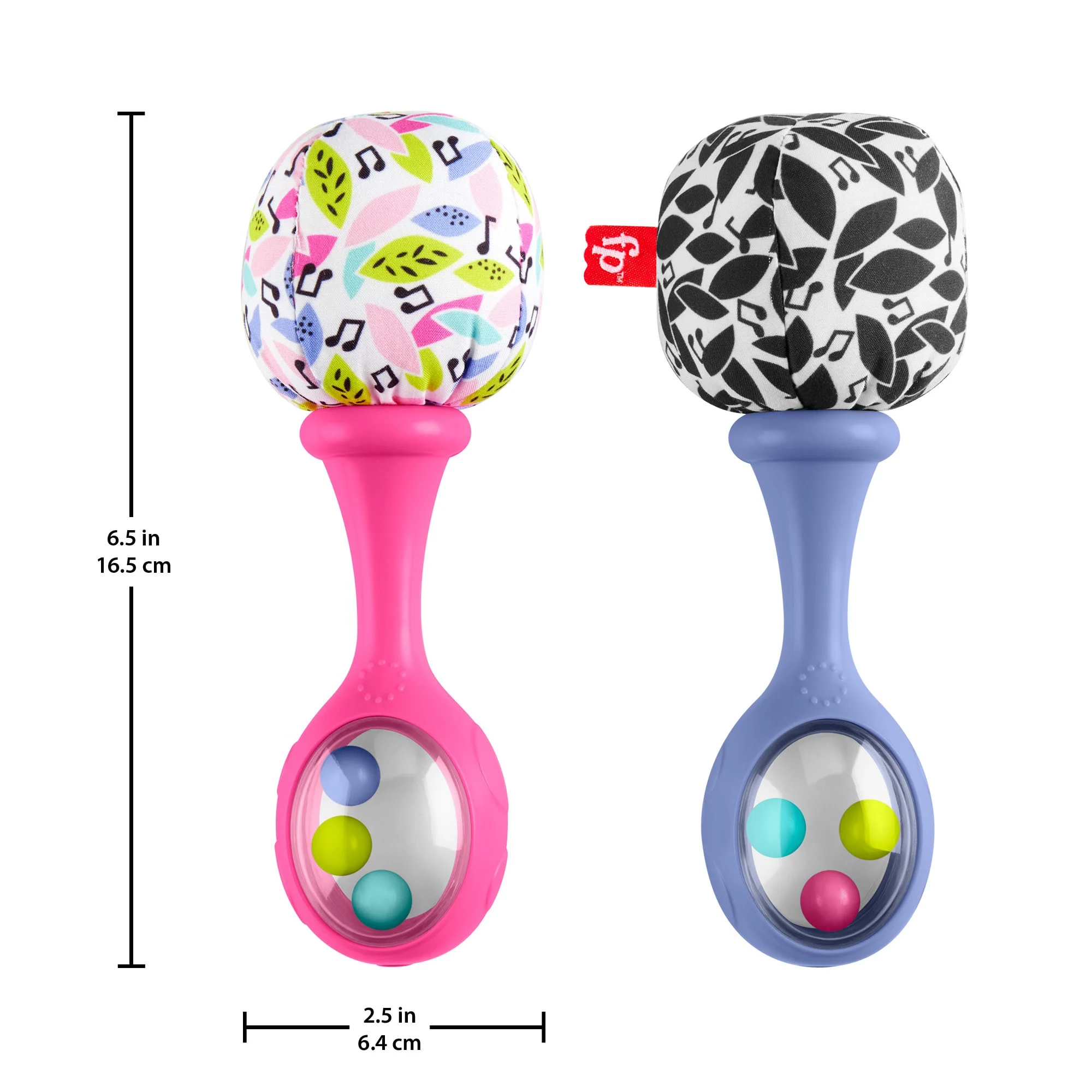 Fisher-Price Rattle ‘n Rock Maracas Set Of 2 Baby Rattles, Newborn Toys, Pink - Image 3