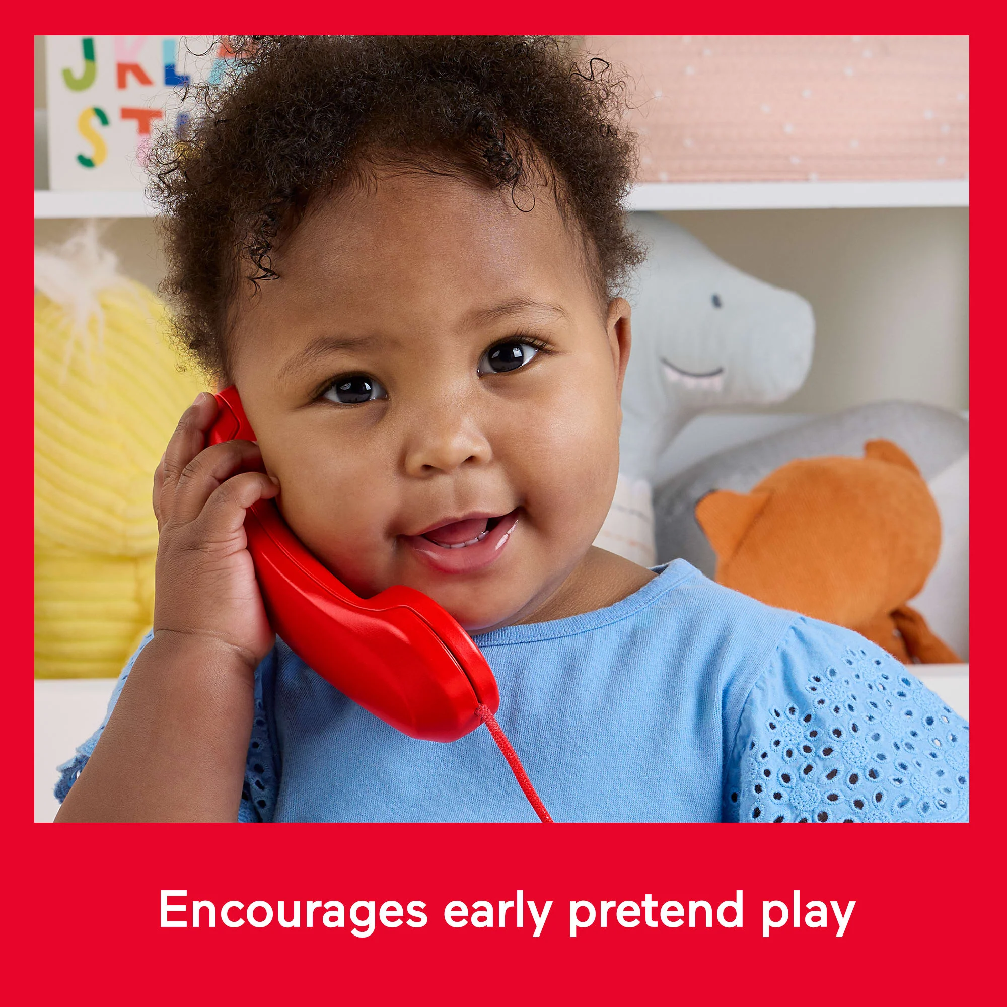 Fisher-Price Red Chatter Telephone Baby & Toddler Pull Toy, Mattel 80th Anniversary Edition - Image 5