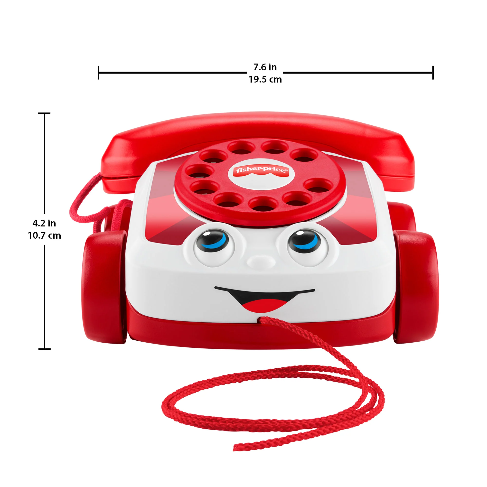 Fisher-Price Red Chatter Telephone Baby & Toddler Pull Toy, Mattel 80th Anniversary Edition - Image 6
