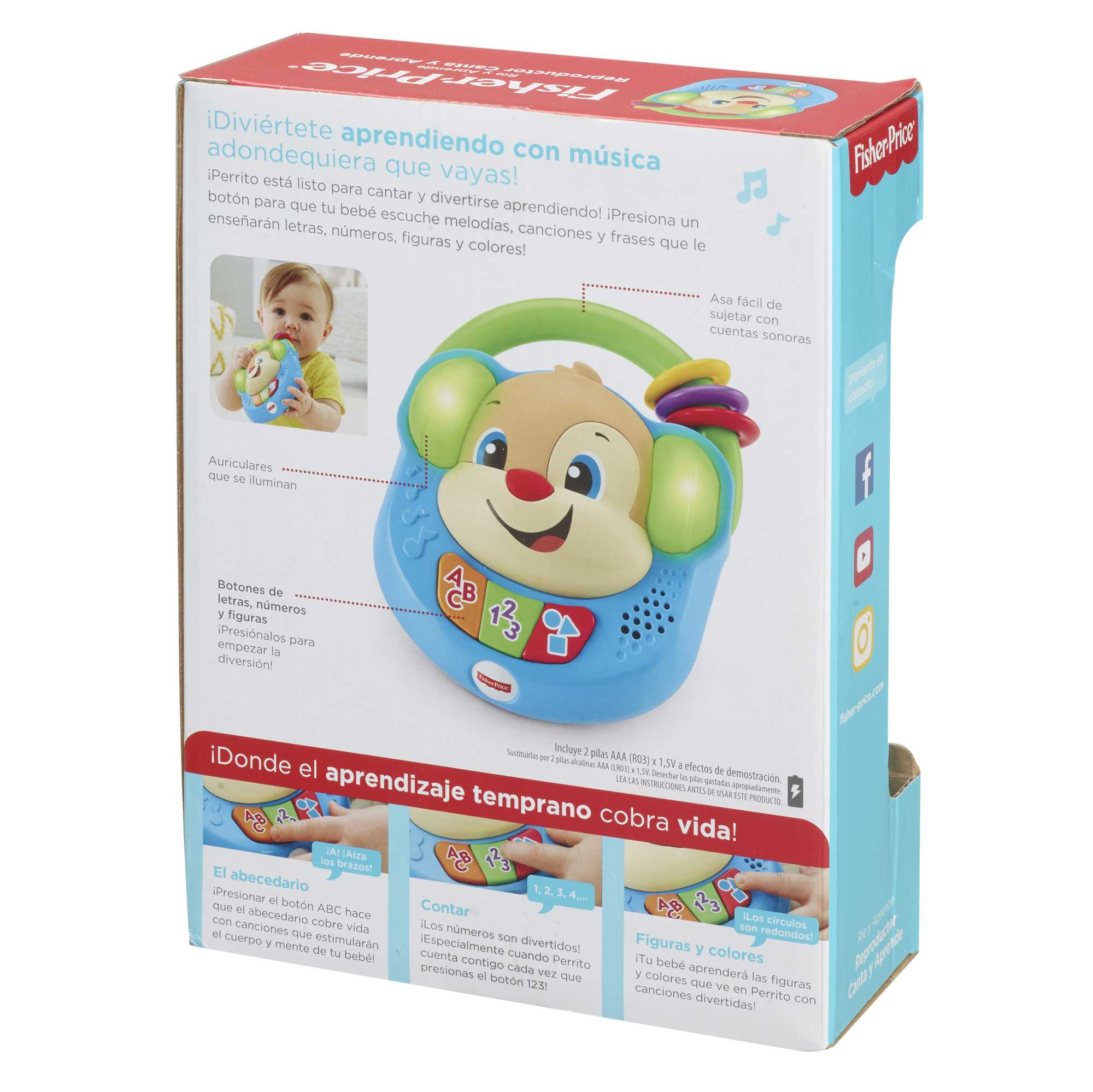 Fisher-Price Ríe y Aprende Juguete para Bebés Reproductor Canta y Aprende - Image 4