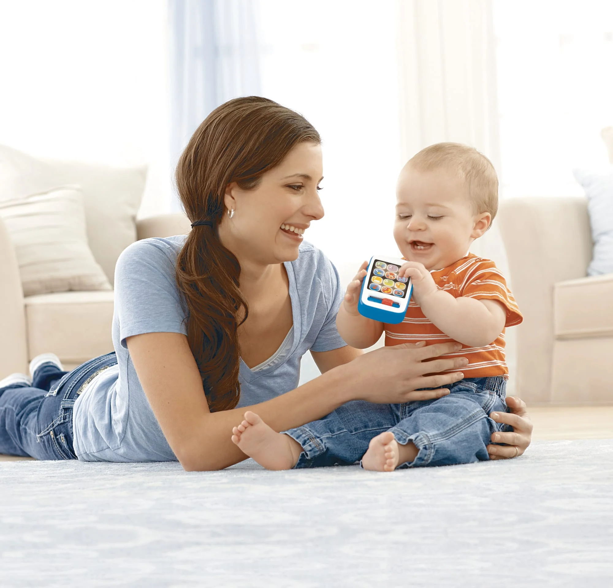 Fisher-Price Ríe y Aprende Juguete para Bebés Smartphone De Aprendizaje Azul - Image 2