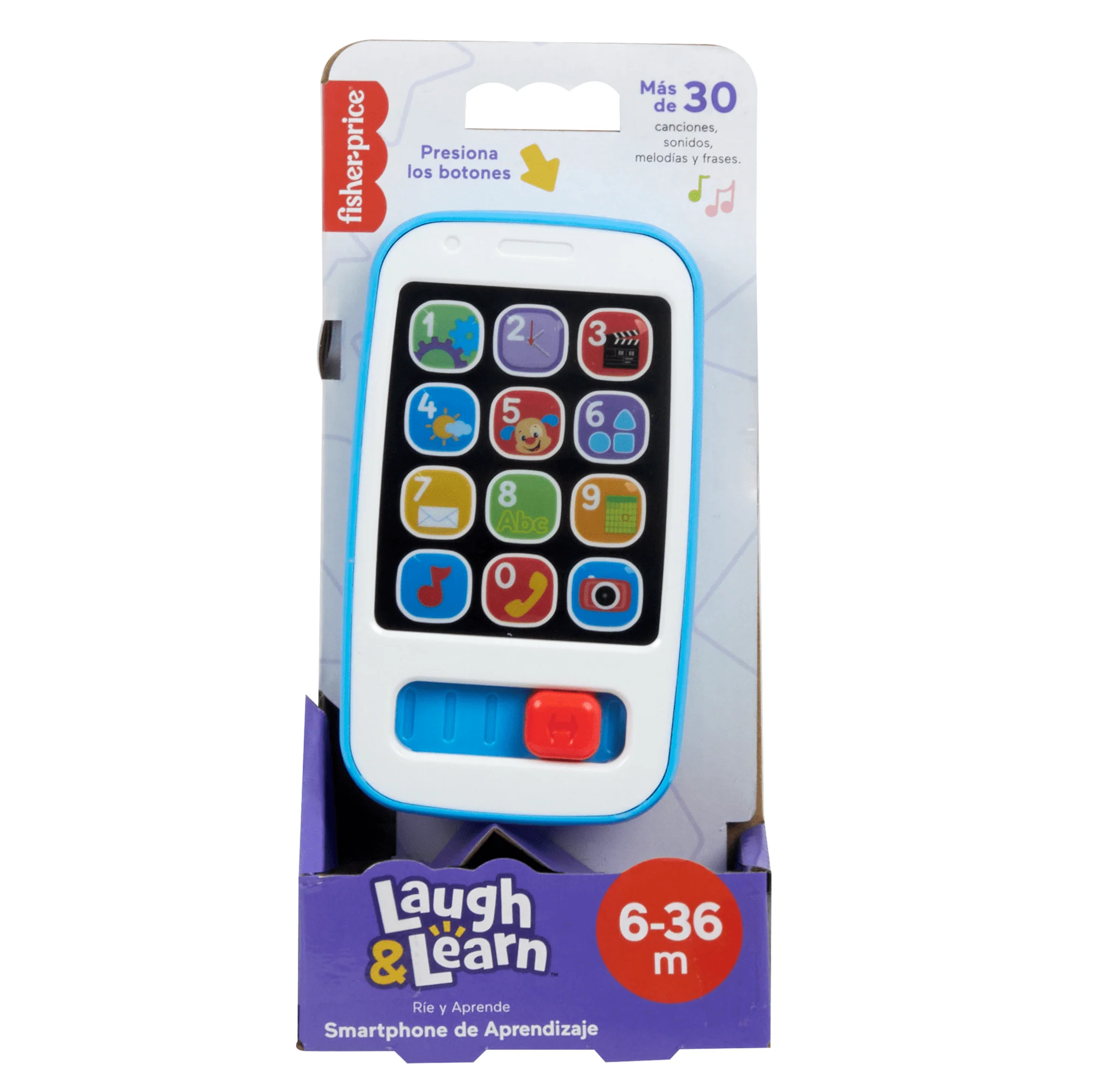 Fisher-Price Ríe y Aprende Juguete para Bebés Smartphone De Aprendizaje Azul - Image 4