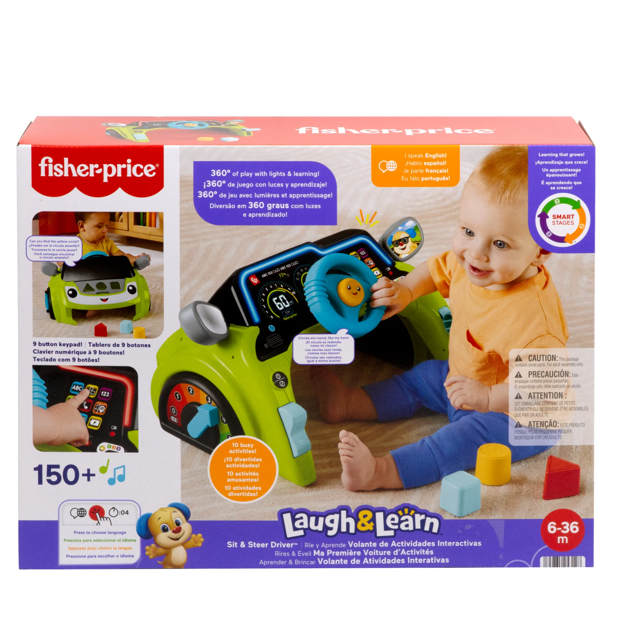 Fisher-Price Ríe y Aprende Juguete para Bebés Volante de Actividades Interactivas - Image 6