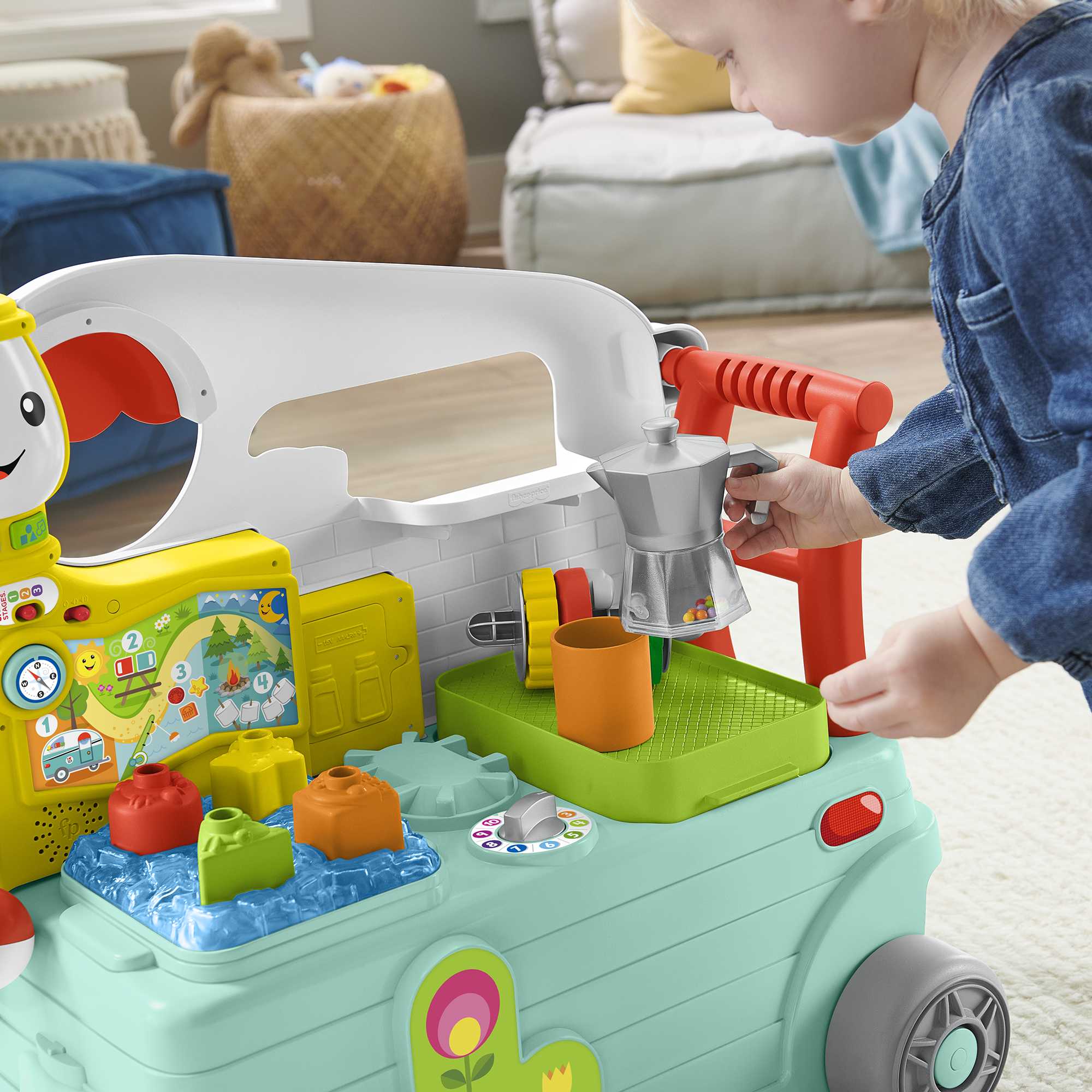 Fisher-Price Rires et Éveil Caravane en Balade 3 en 1, Centre D’Activités Musical Version Anglaise et Française - Image 4
