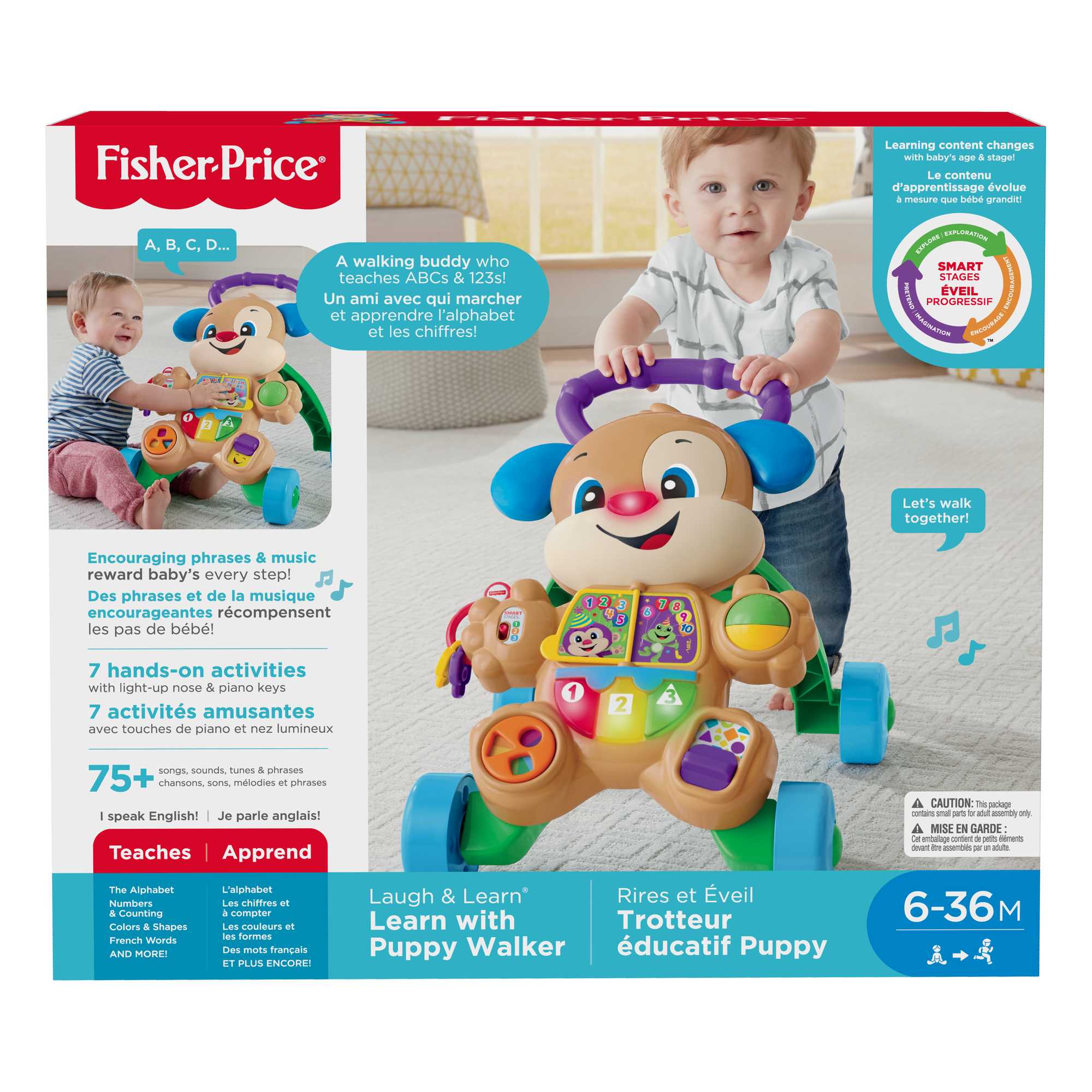 Fisher-Price Rires et Éveil Éveil Progressif Trotteur Éducatif Puppy Version Anglaise et Française - Image 6