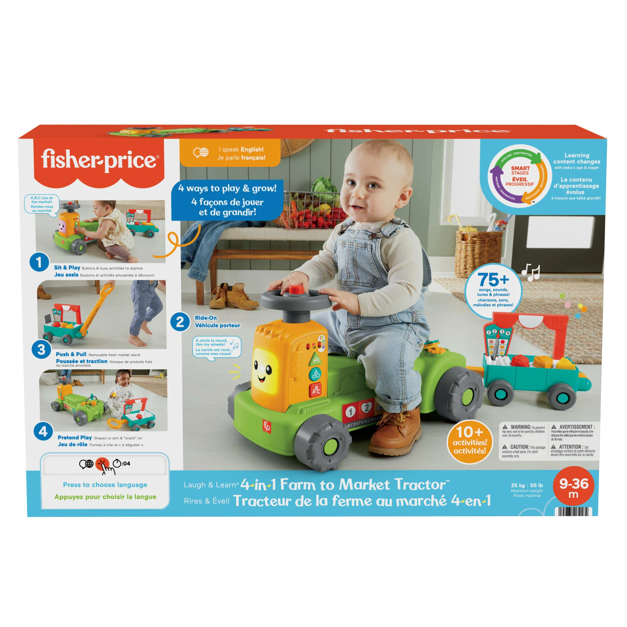 Fisher-Price Rires et Éveil Tracteur de La Ferme Au Marché 4-en-1 - Image 6