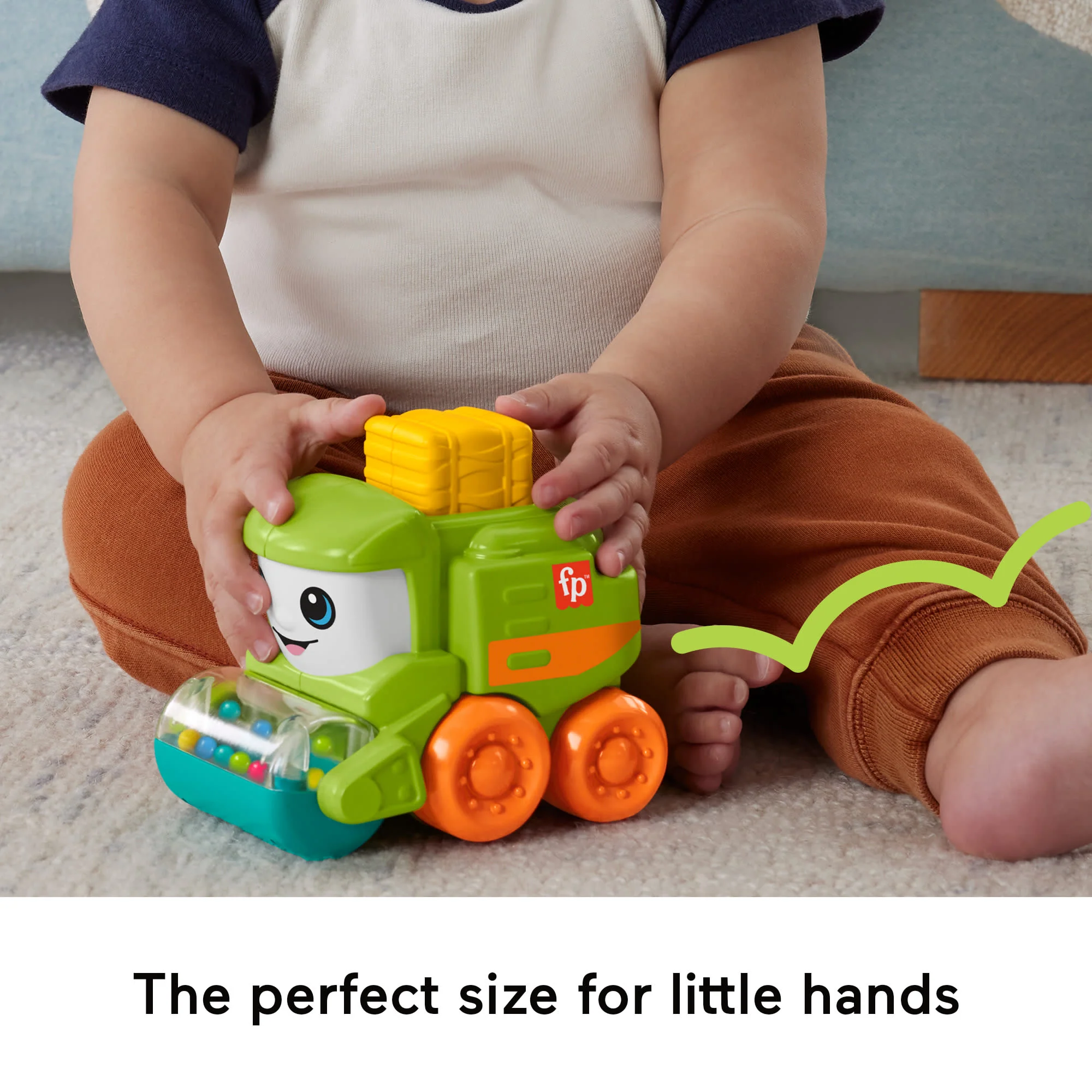 Fisher-Price Rollin’ Tractor Push-Along Toy Vehicle For infants With Fine Motor Activities - Image 5