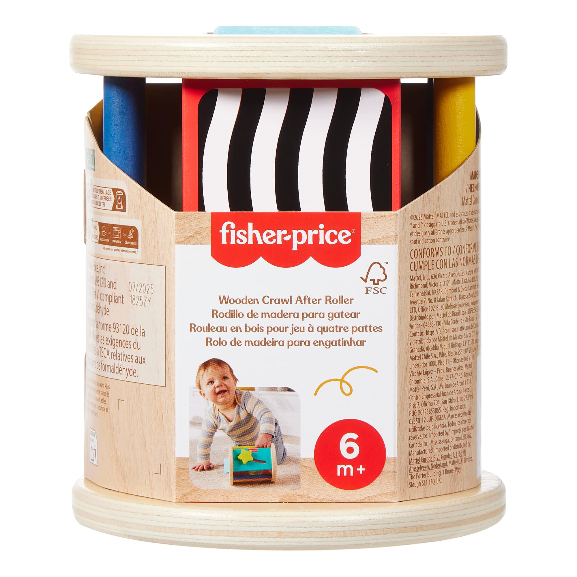 Fisher-Price-Rouleau Jeu à Quatre Pattes en Bois-Activité D’Éveil Pour Bébé - Image 6