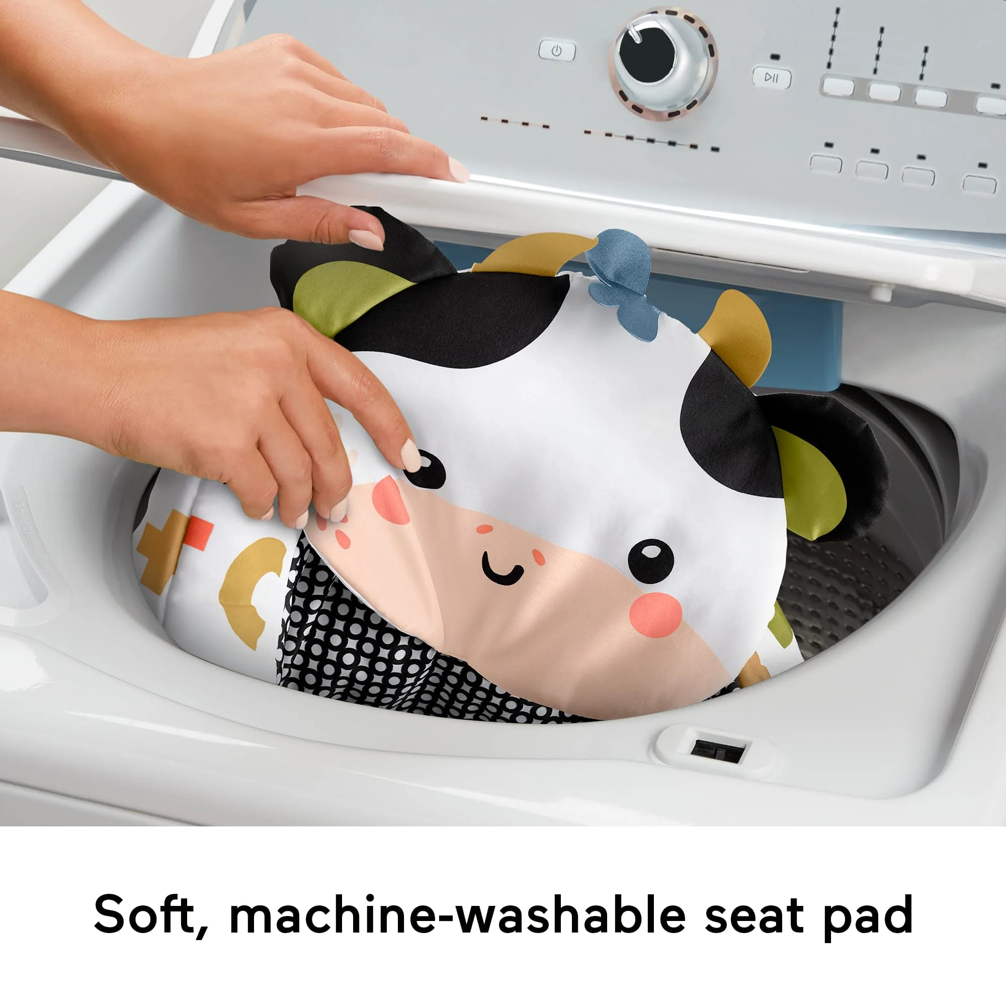 Fisher-Price Sit-Me-Up Floor Seat, Portable Baby Chair & 2 Developmental Newborn Toys, Cute Cow - Image 4