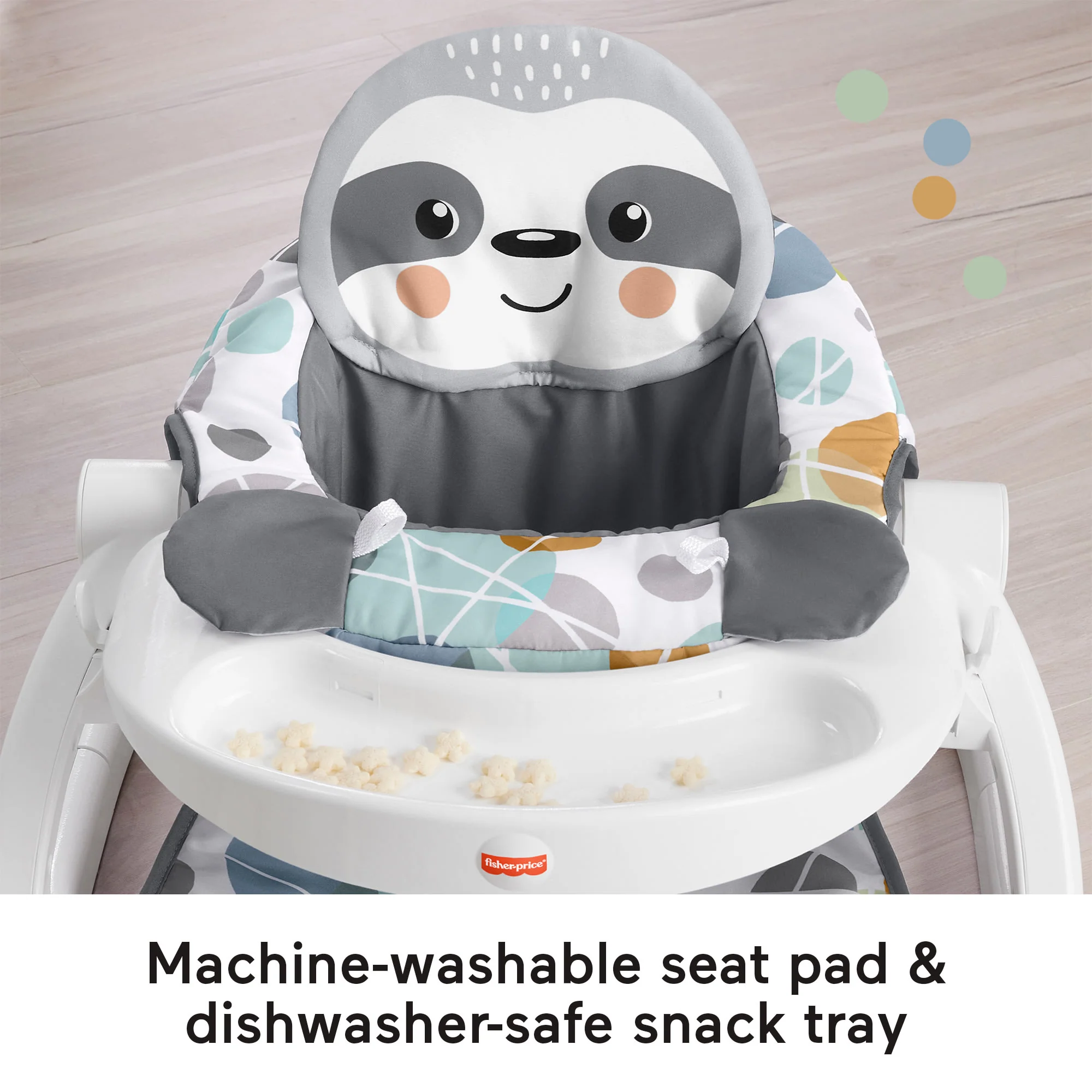 Fisher-Price Sit-Me-Up Floor Seat With Tray, Portable Baby Chair With Toys, Cute Sloth - Image 3