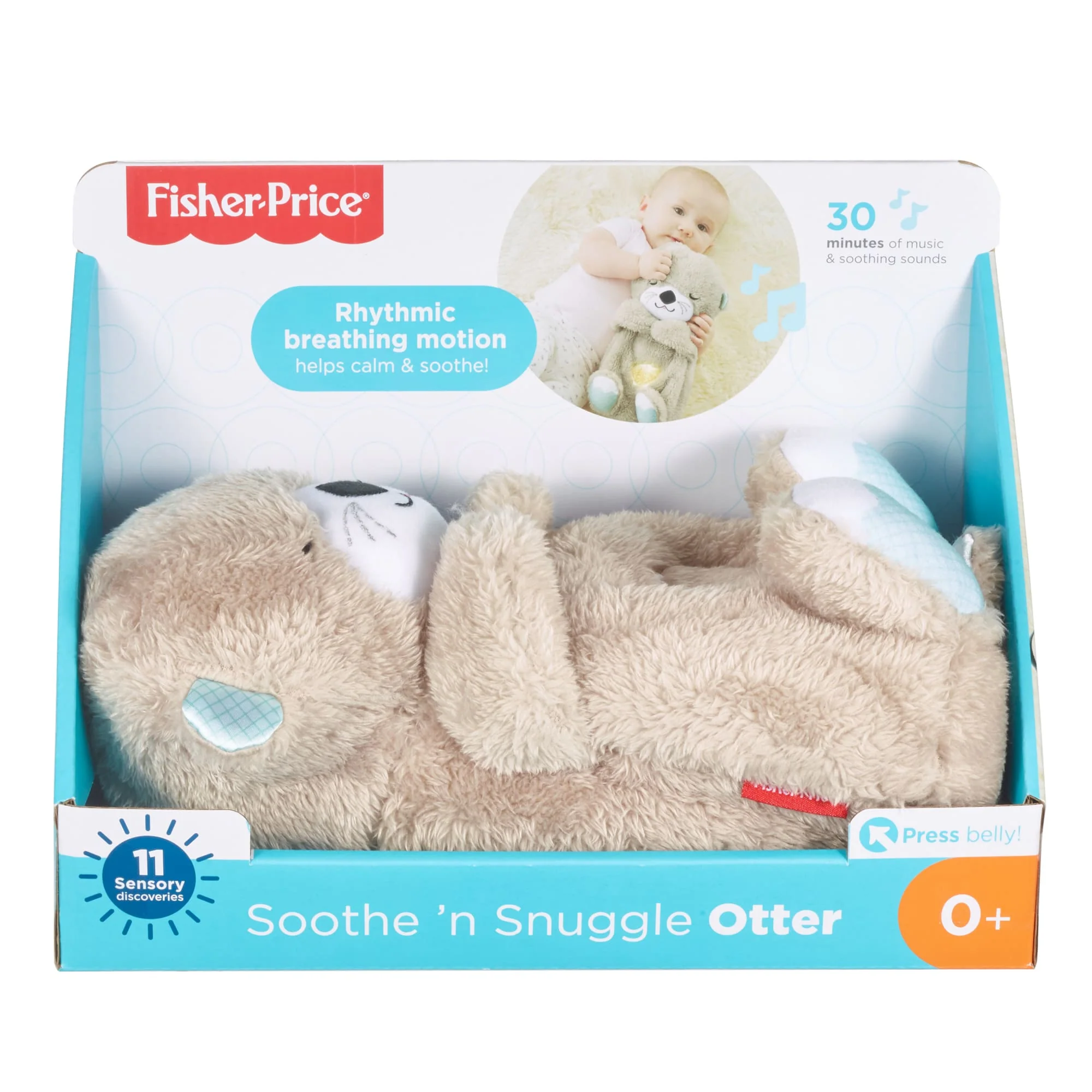 Fisher-Price Soothe 'n Snuggle Otter, Plush Baby Toy, Sound Machine With Breathing Motion - Image 6