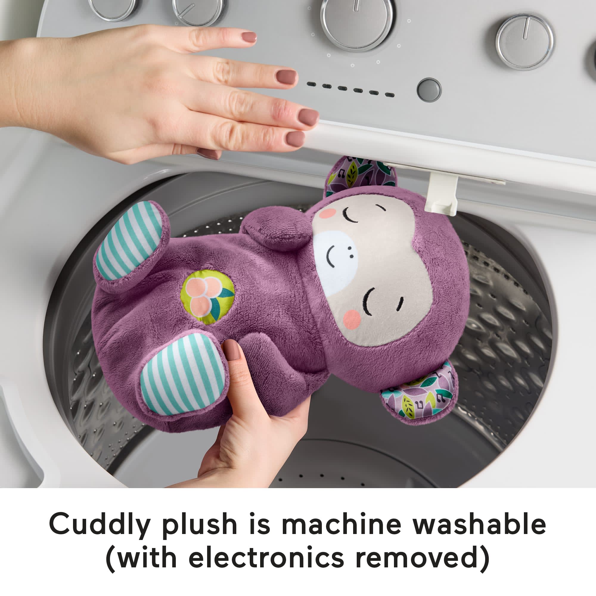 Fisher-Price Soothe ‘n Snuggle Purple Monkey Baby Toy & Sound Machine With Breathing Motion - Image 5