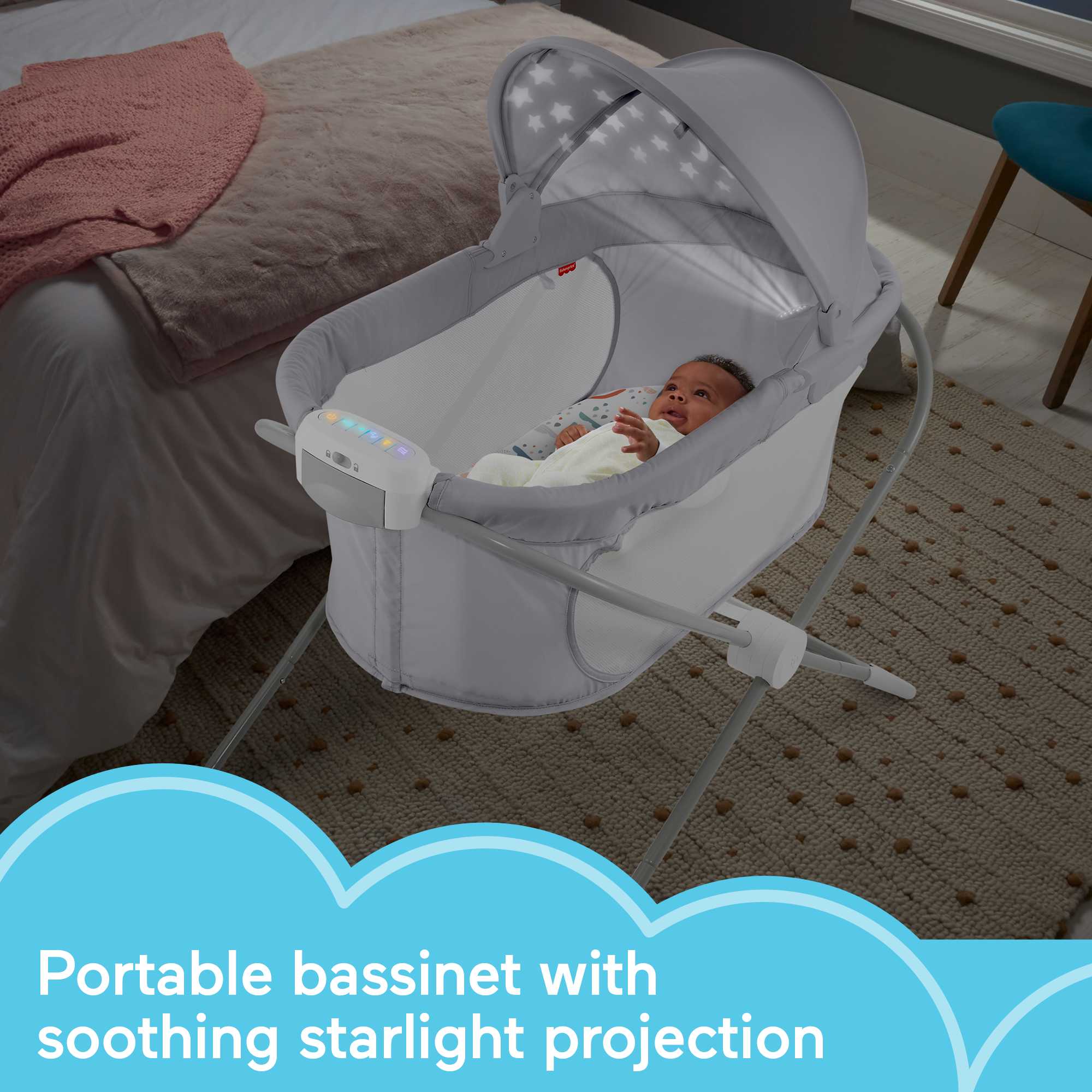 Fisher-Price Soothing View Projection Bassinet - Rainbow Showers - Image 2