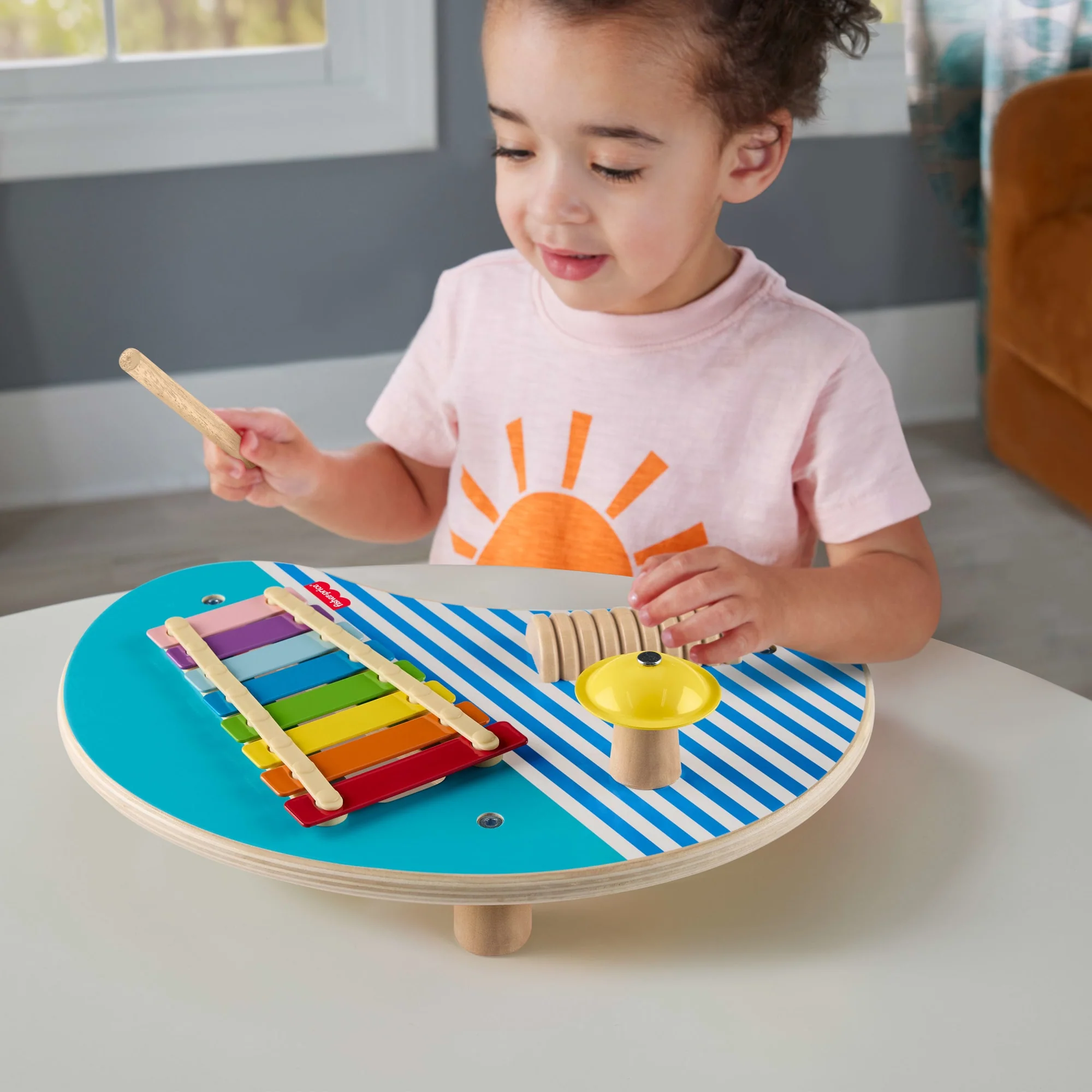 Fisher-Price Table Musicale en Bois, Percussions, 3Éléments en Bois - Image 2