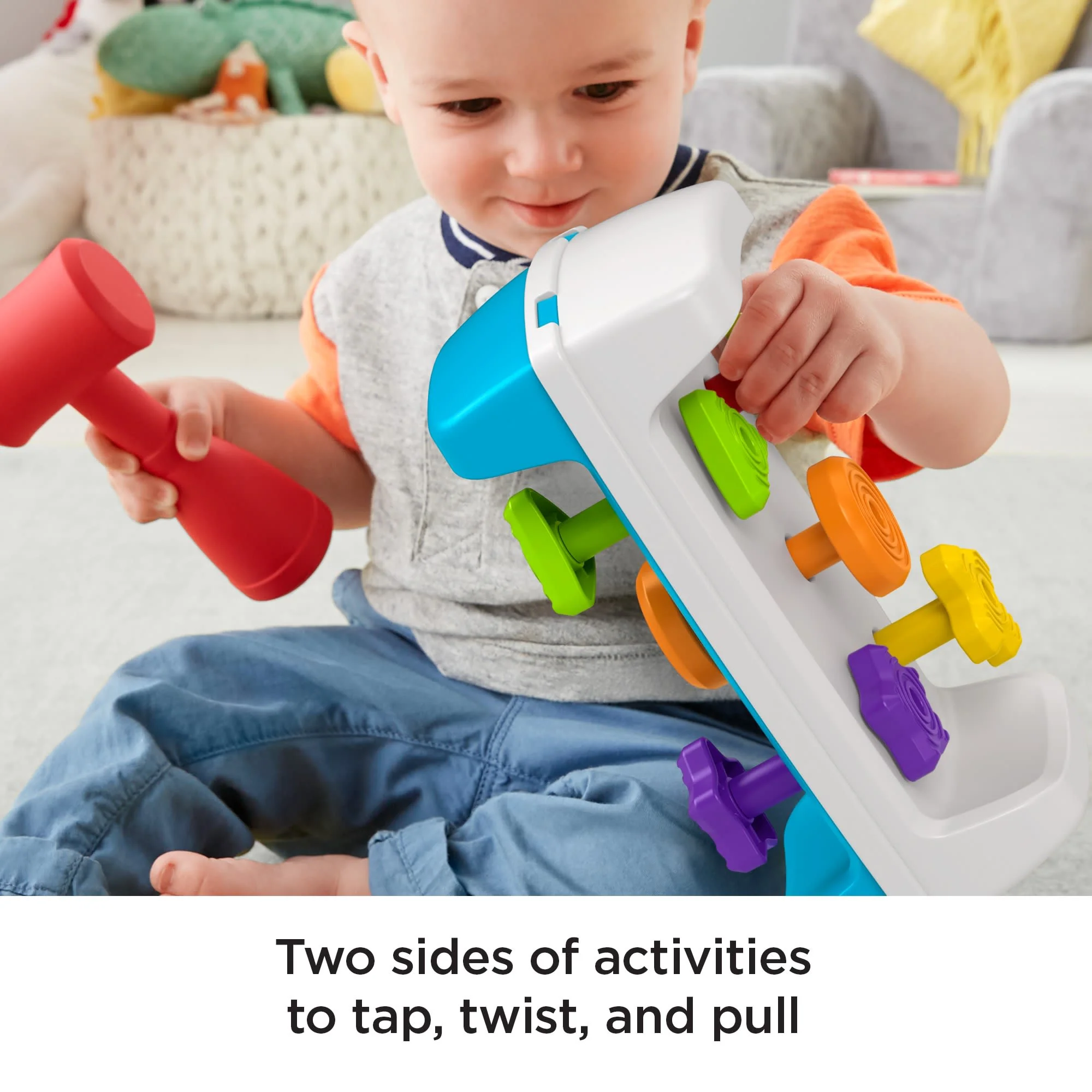 Fisher-Price Tap & Turn Bench, Double-Sided infant & Toddler Toy - Image 3