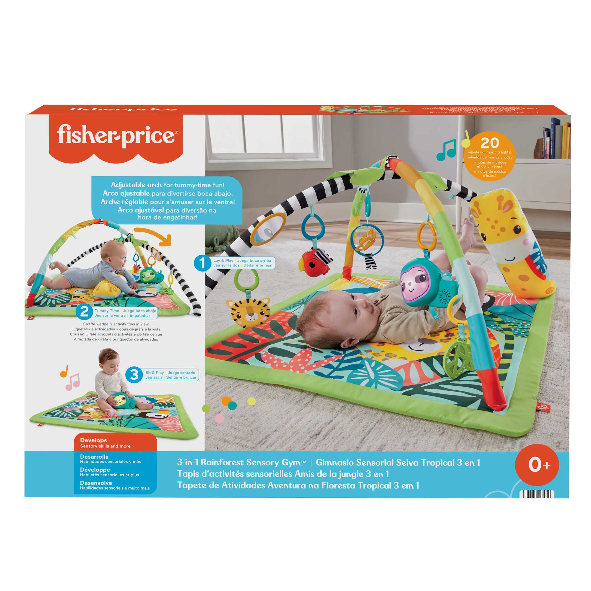 Fisher-Price Tapis D’Activités Sensorielles Amis de La Jungle 3 en 1 - Image 6