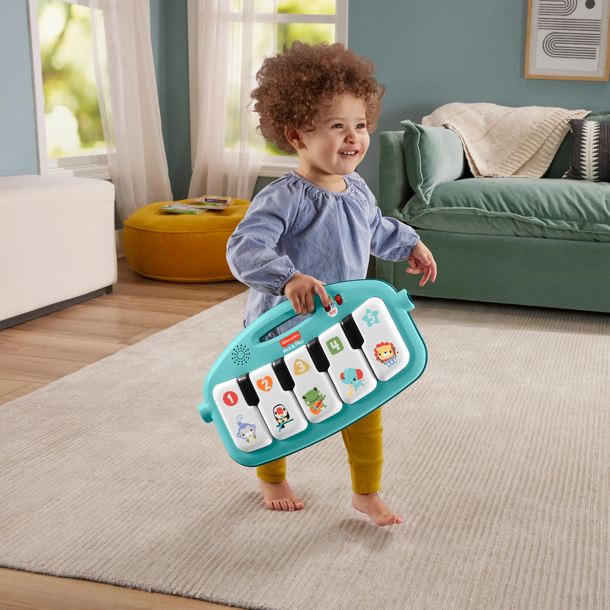 Fisher-Price  Tapis Piano Lumières et Apprentissage, Bleu, Français - Image 5