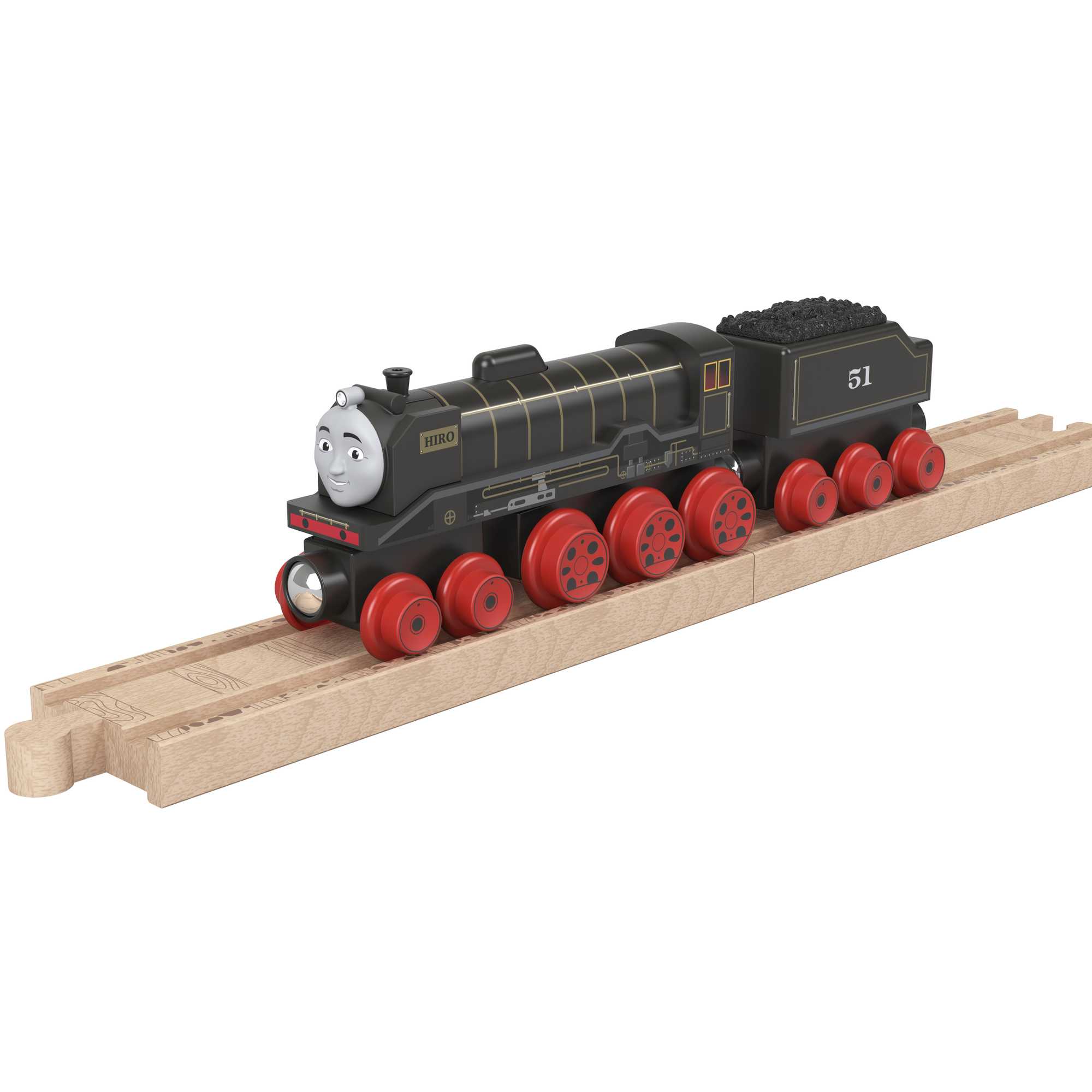 Fisher-Price Thomas et ses Amis Piste en Bois Locomotive Hiro et Wagon de Charbon - Image 4