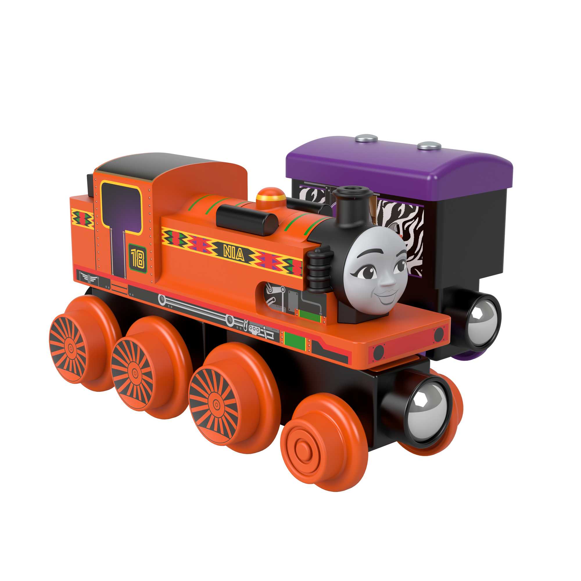 Fisher-Price Thomas et ses Amis Piste en Bois Locomotive Nia et Wagon - Image 2
