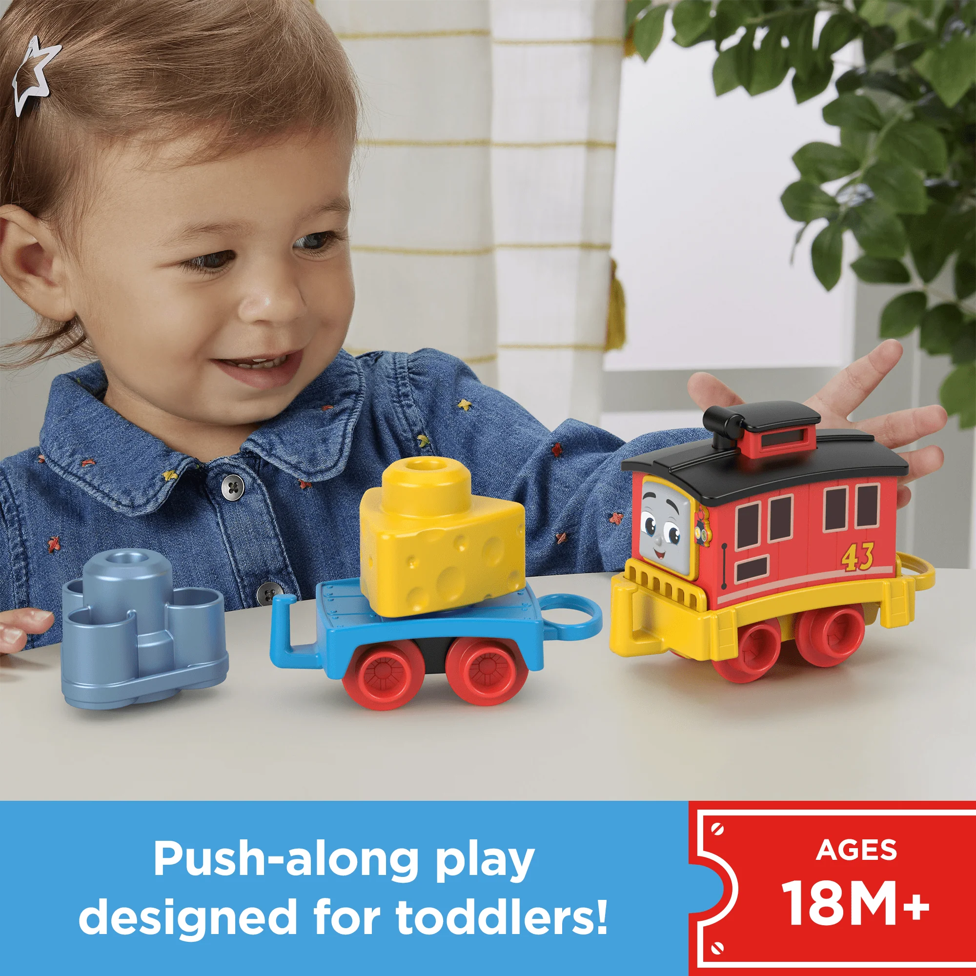 Thomas & Friends My First Brake Car Bruno Push-Along Vehicle With Stacking Cargo For Toddlers - Image 2