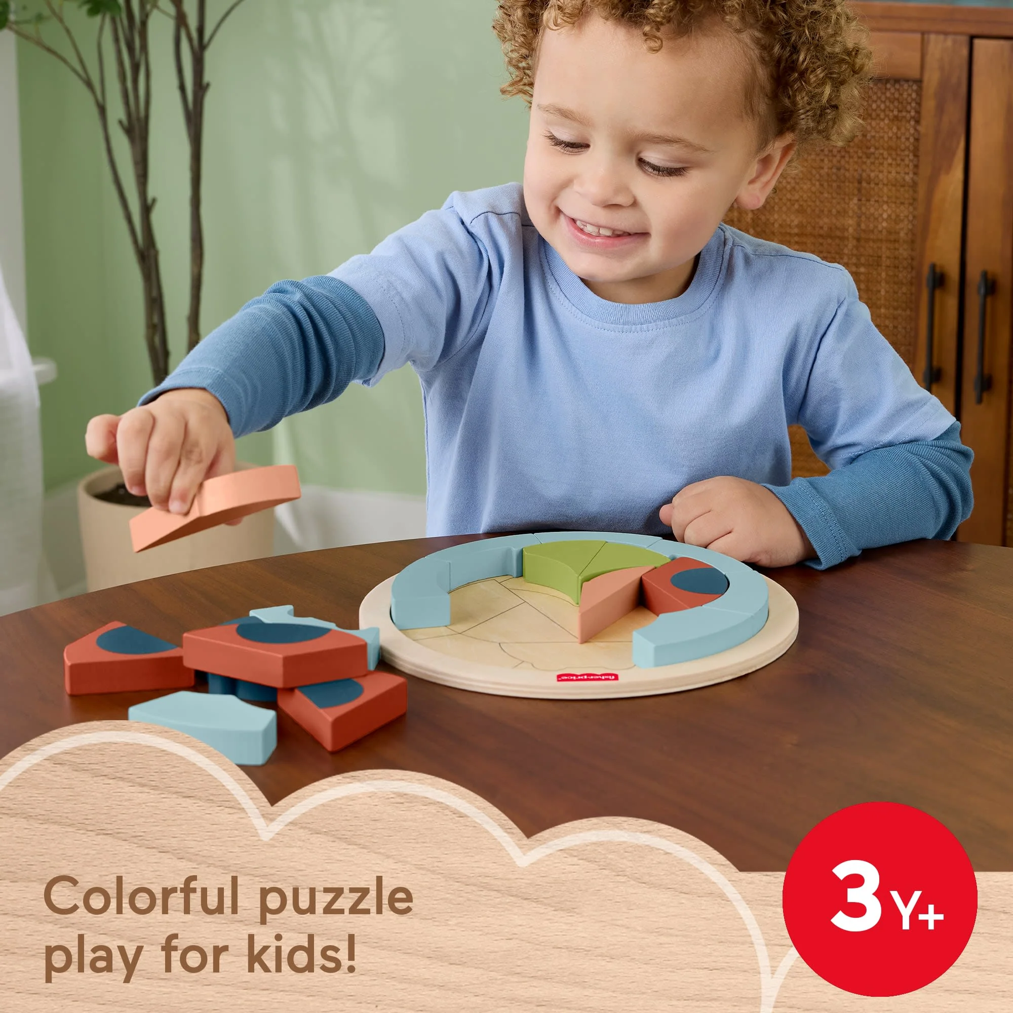 Fisher-Price Tiny Garden Wooden Lady Bug Jigsaw Puzzle For Kids Developmental Play, 18 Wood Pieces - Image 2