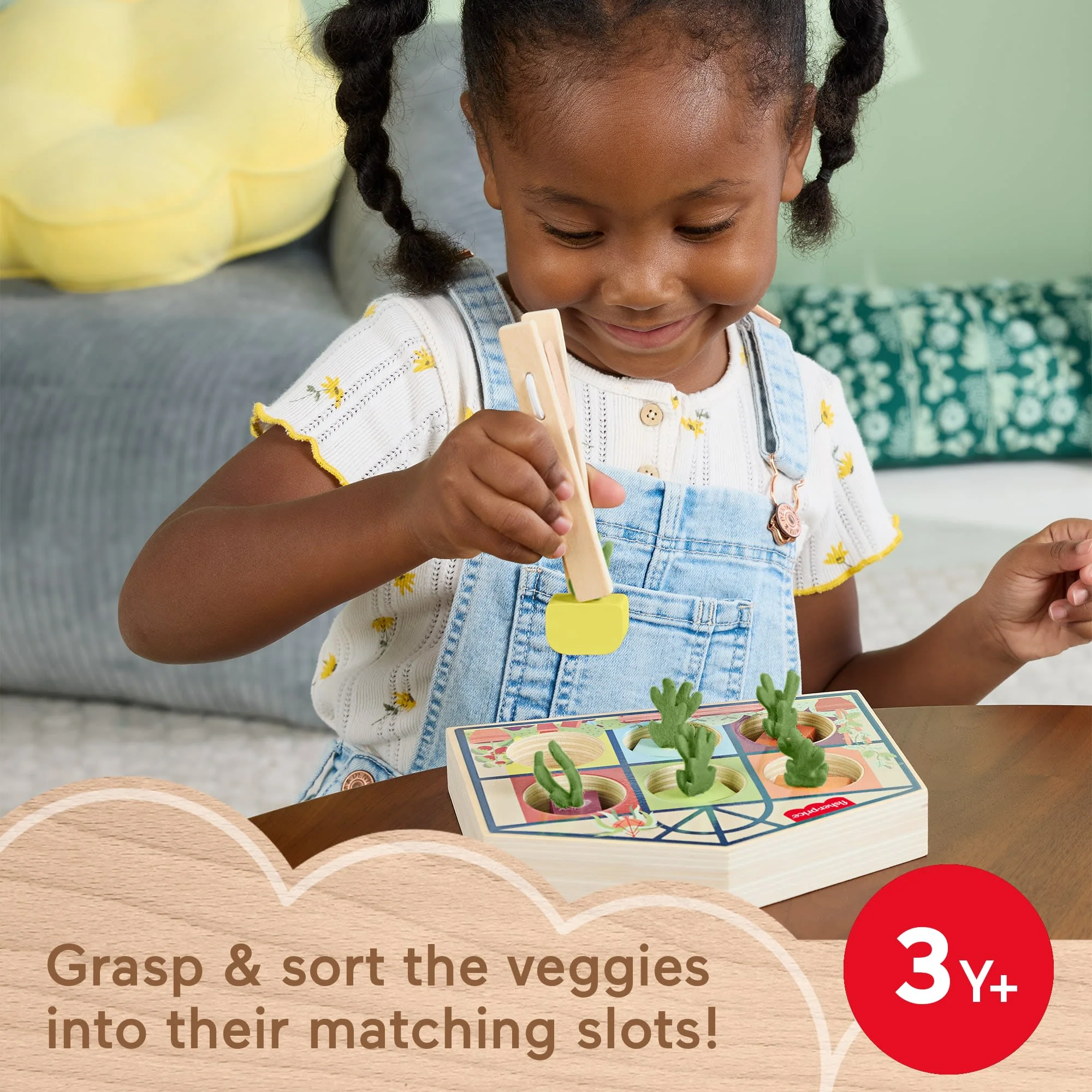 Fisher-Price Tiny Garden Wooden Sorting Greenhouse Activity Toy For Preschool Kids - Image 2