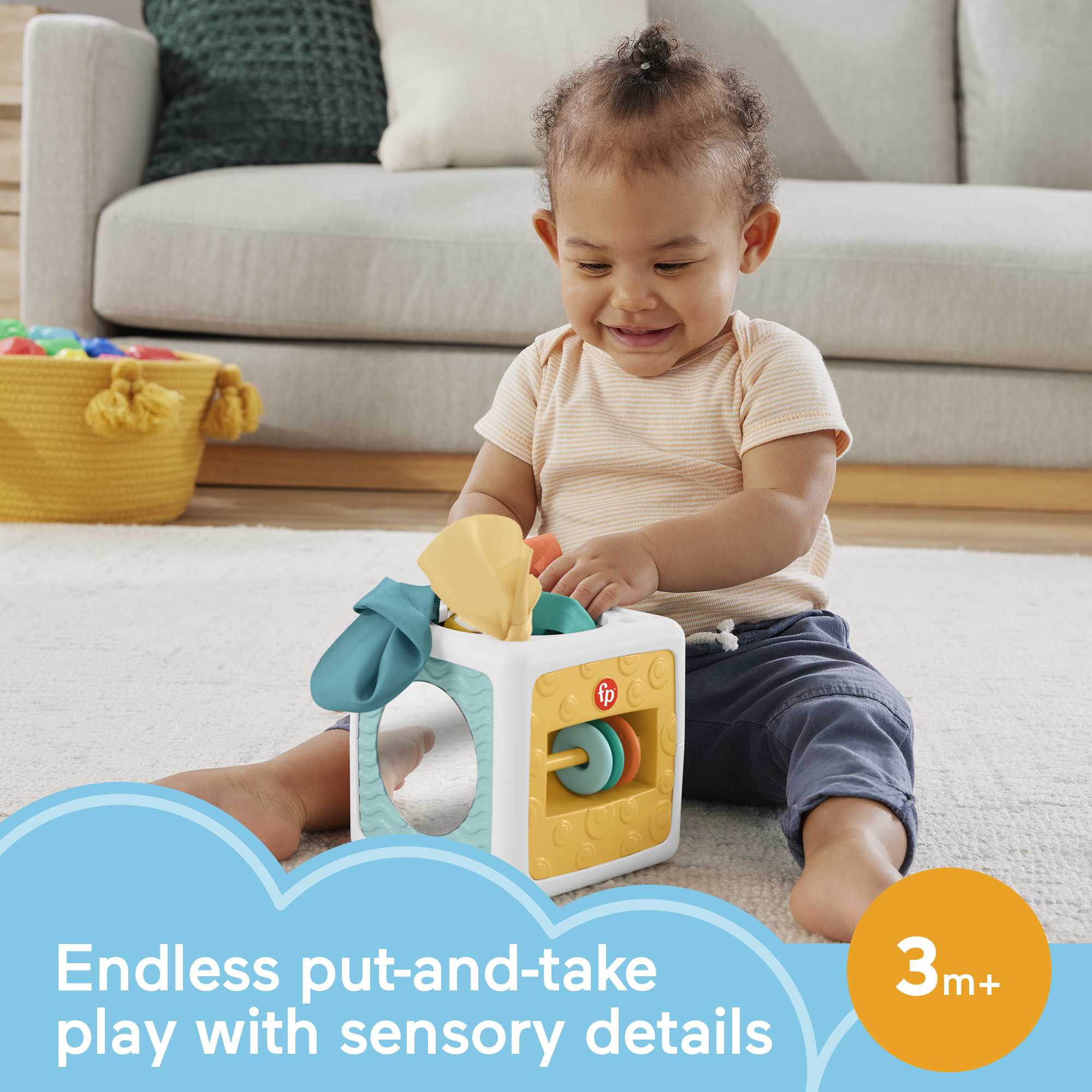Fisher Price Tissue Fun Activity Cube Baby Sensory Crinkle Toys For Newborns - Image 2