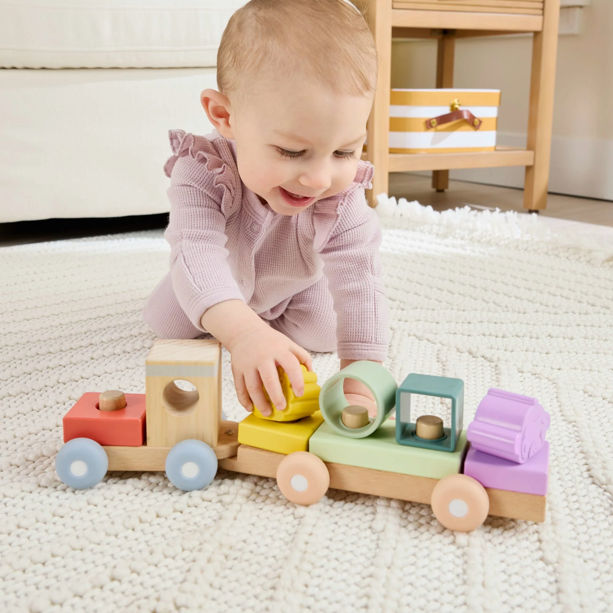 Fisher-Price-Train à Empiler en Bois et Silicone-Jouet D’Activités de 9 Pièces - Image 4