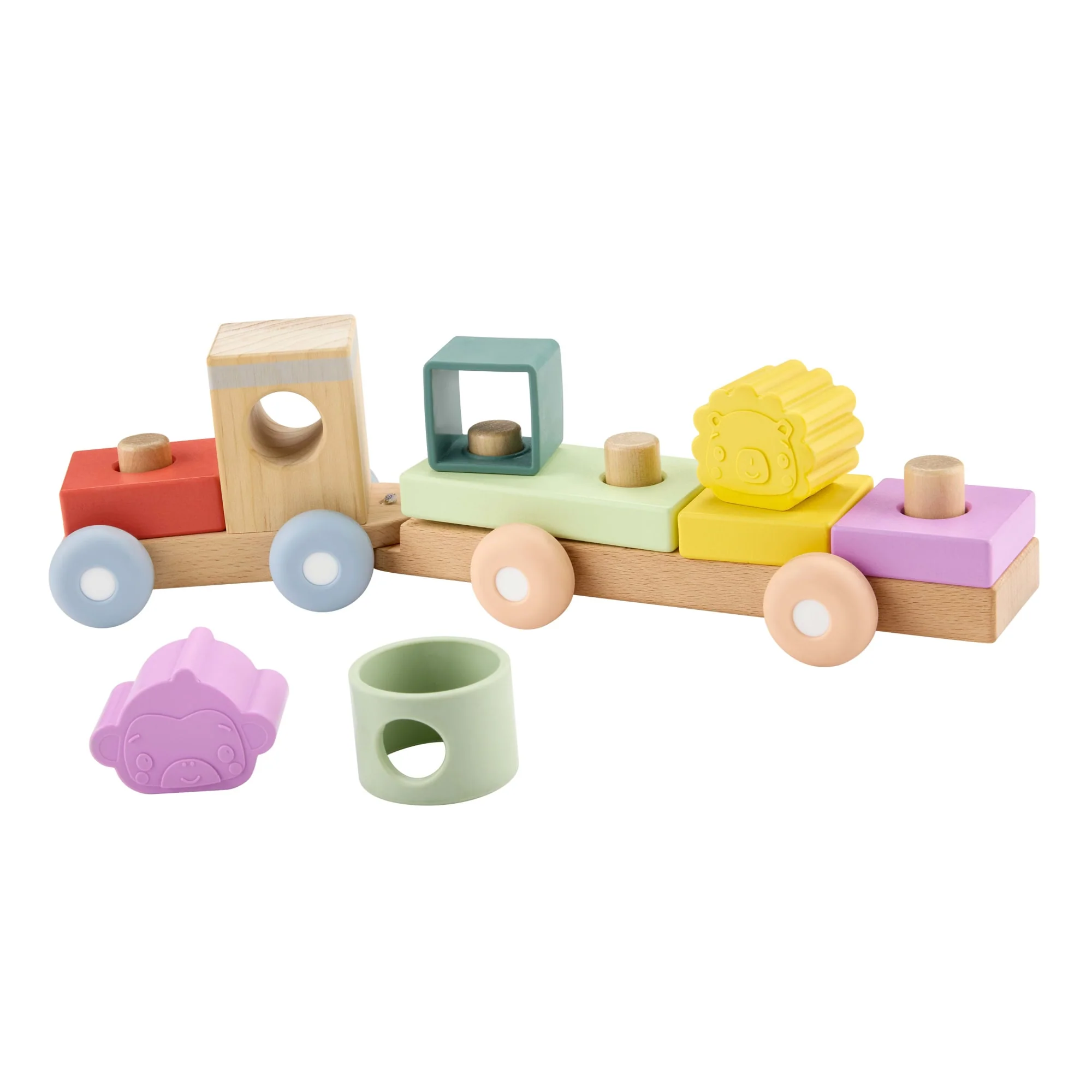 Fisher-Price-Train à Empiler en Bois et Silicone-Jouet D’Activités de 9 Pièces - Image 5