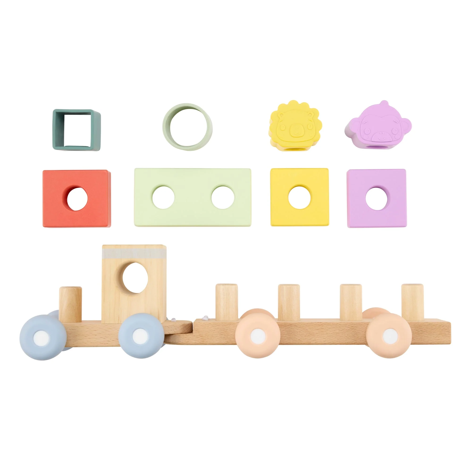 Fisher-Price-Train à Empiler en Bois et Silicone-Jouet D’Activités de 9 Pièces - Image 6