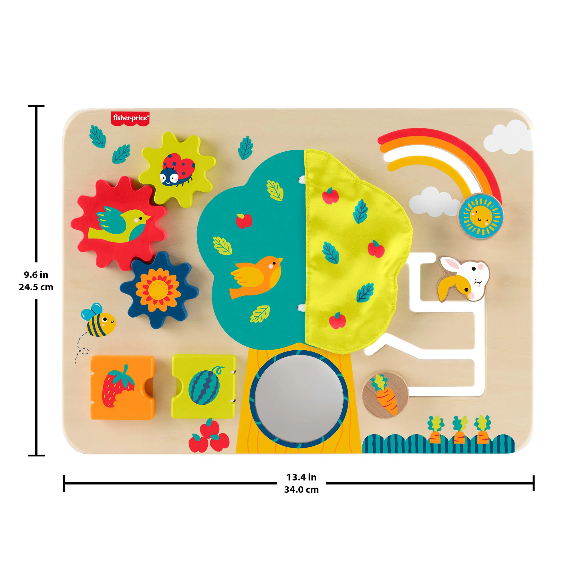 Fisher-Price Wooden Activity Station Baby Busy Board Toy For Developmental Play, 1 Wood Piece - Image 6