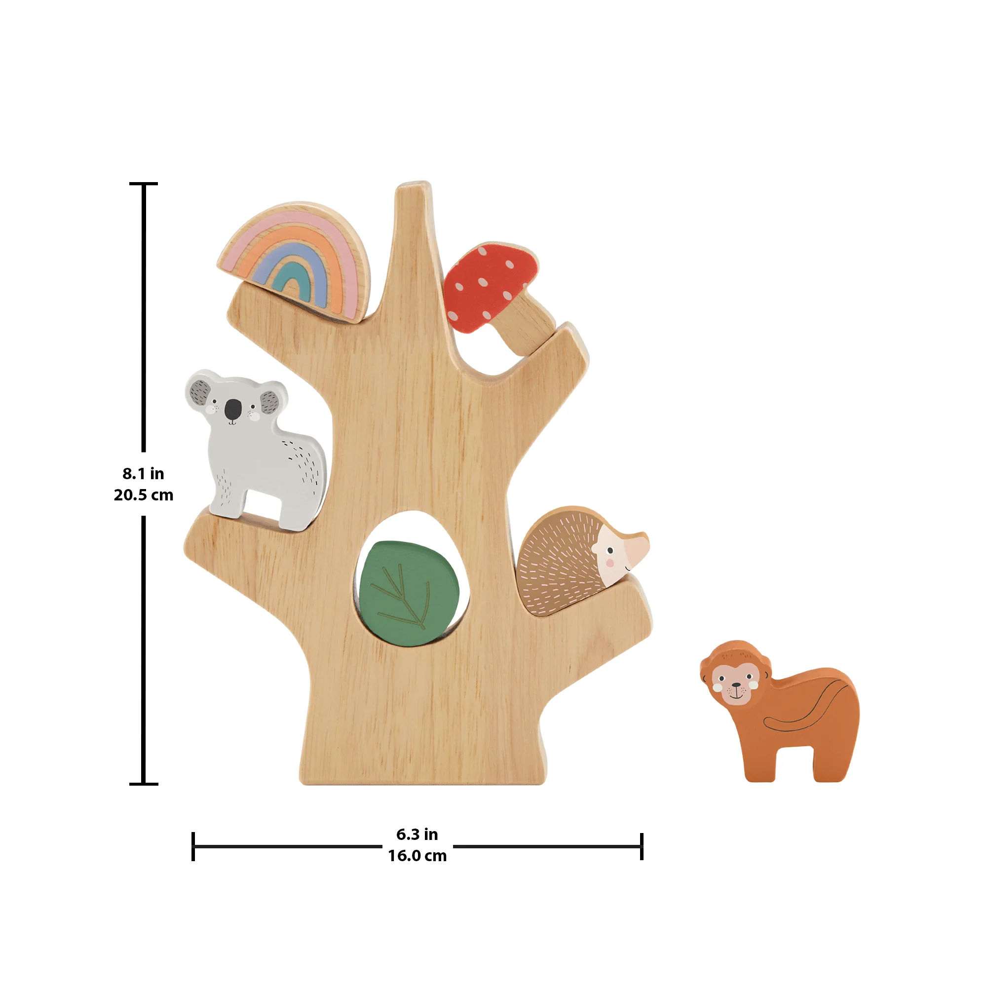 Fisher-Price Wooden Balance Tree Preschool Stacking Activity Toy, 10 Wood Pieces - Image 6