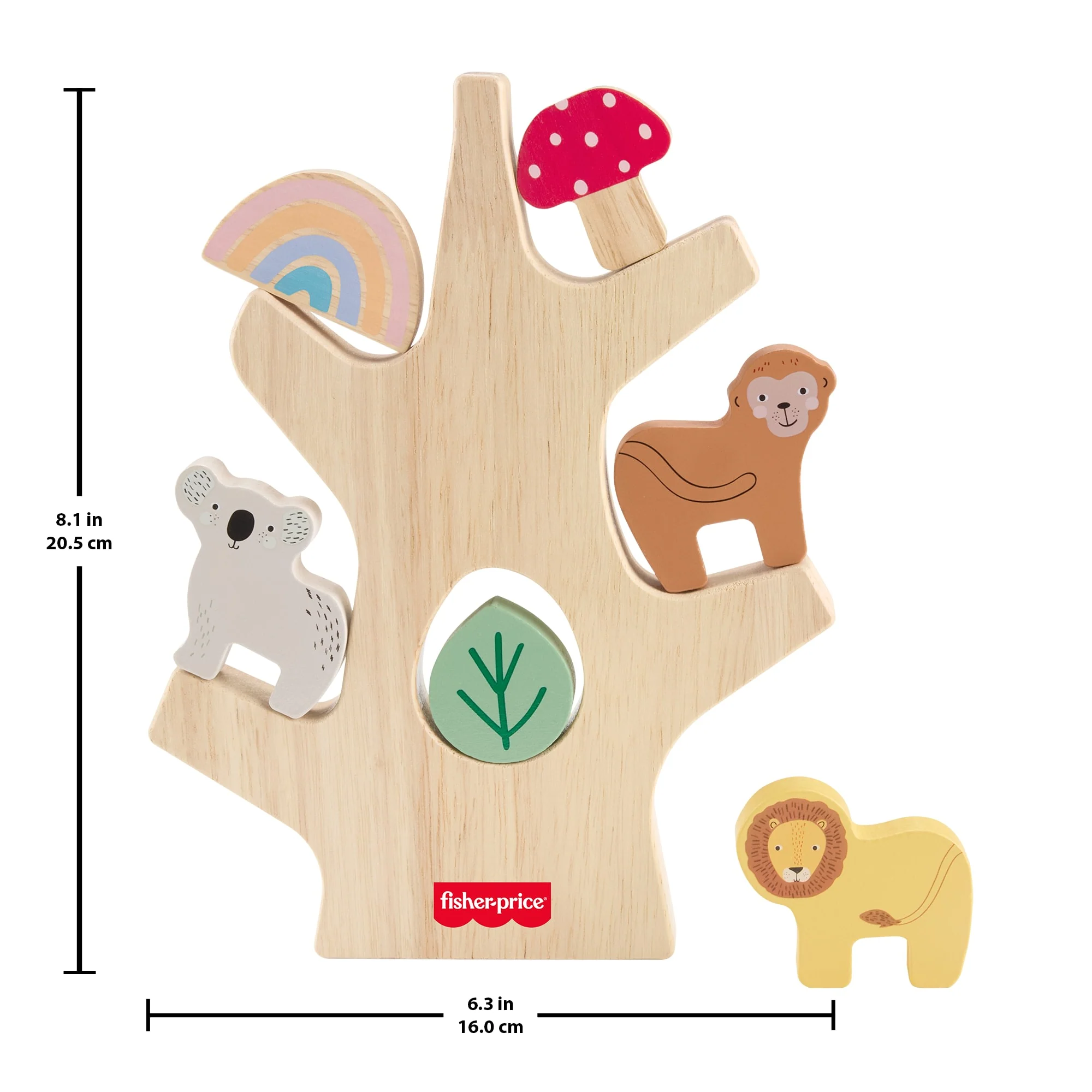 Fisher-Price Wooden Balance Tree Preschool Stacking Activity Toy, 10 Wood Pieces - Image 6